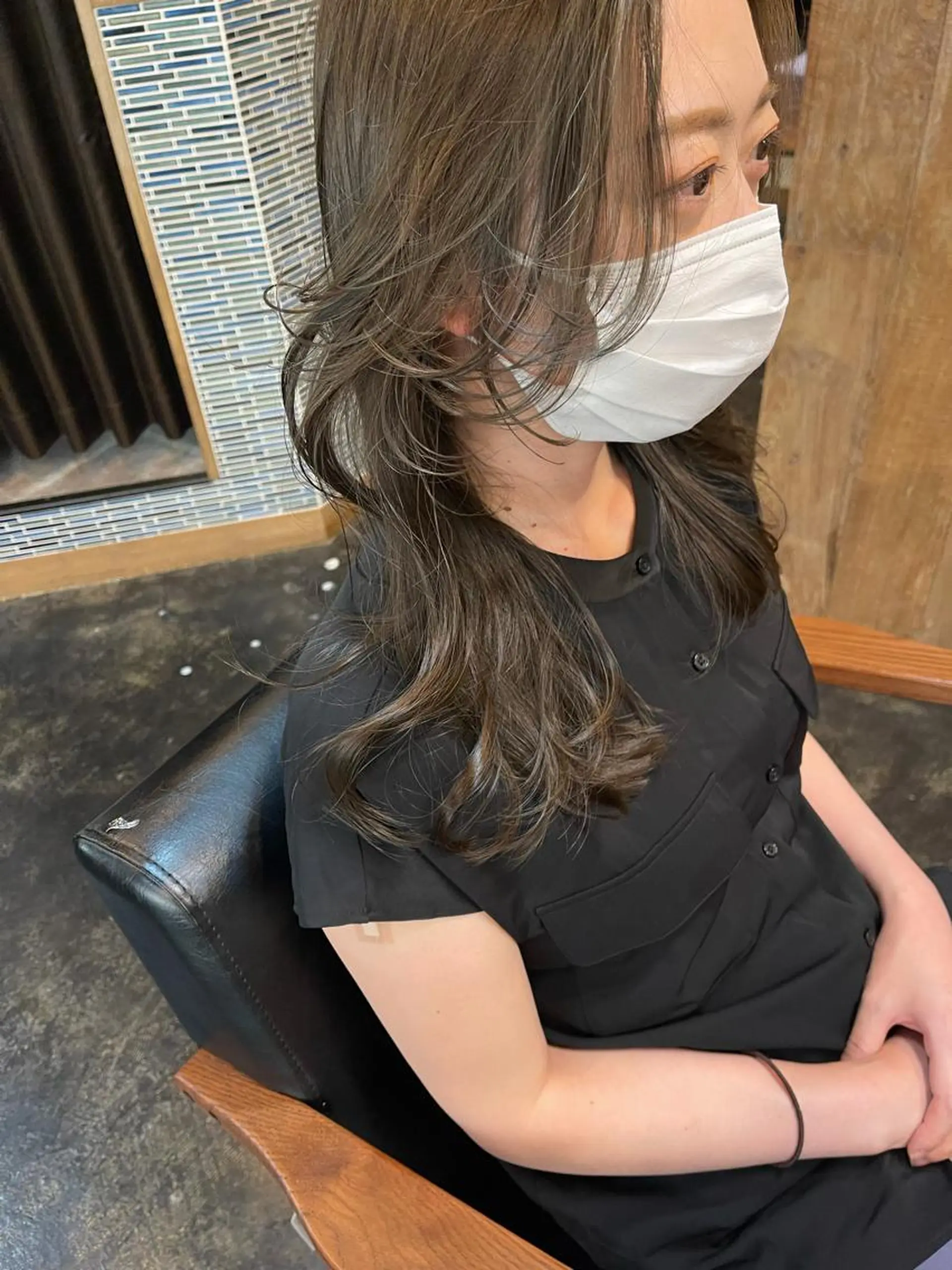 セミロング チョコレートブラウン くびれヘア エギョモリ 外国人風カラー タンバルモリ カット 韓国 / 中国ヘア 🦋Noniのヘアスタイル