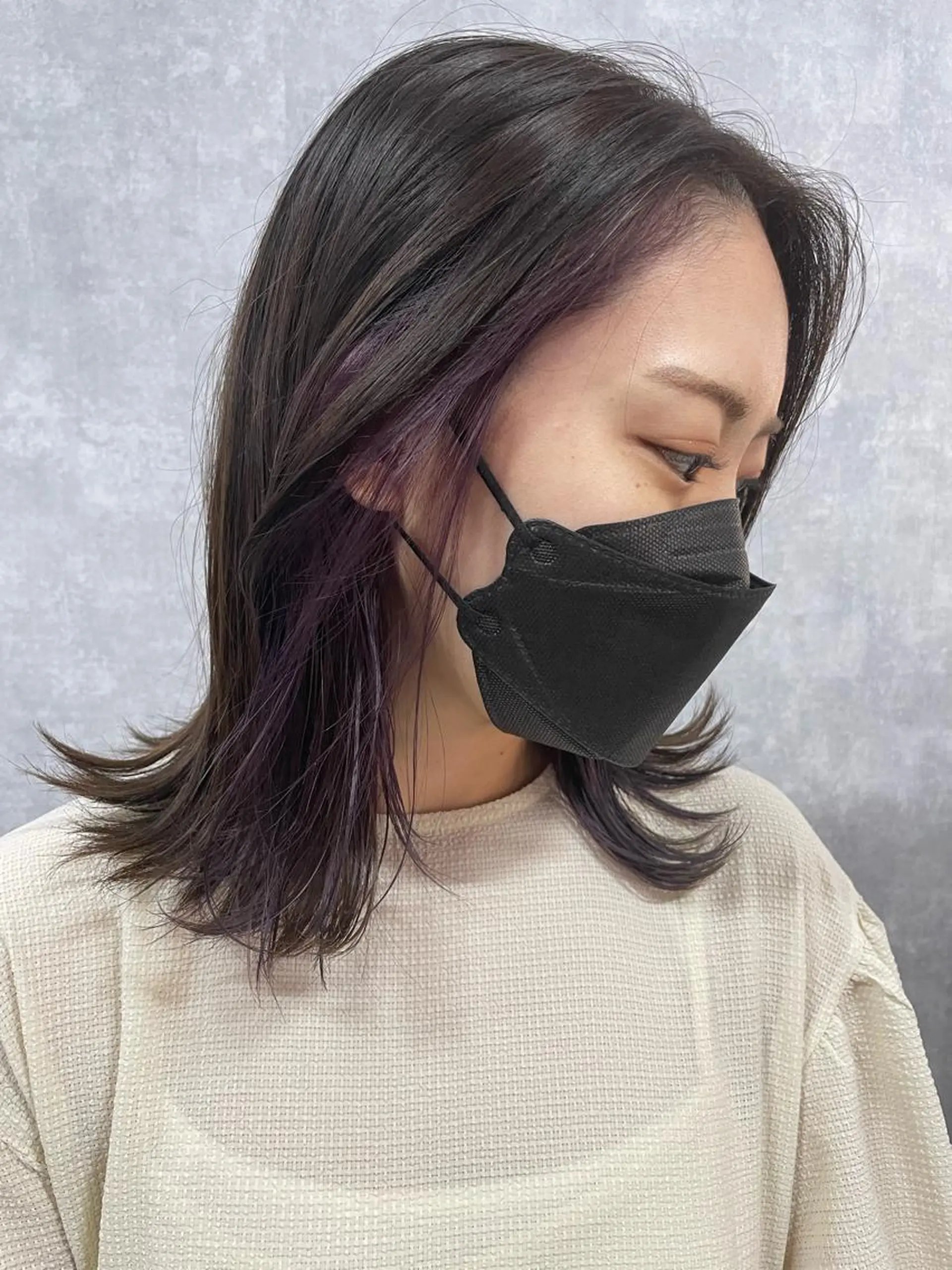 ミディアム 切りっぱなしボブ ショートボブ ミディアムパーマ アッシュ ミストバング カット ヘアカラー トリートメント C’LD hair produce /シールドヘア所属・モテ髪/ボブ/ショー ト/アダチフウトのヘアスタイル