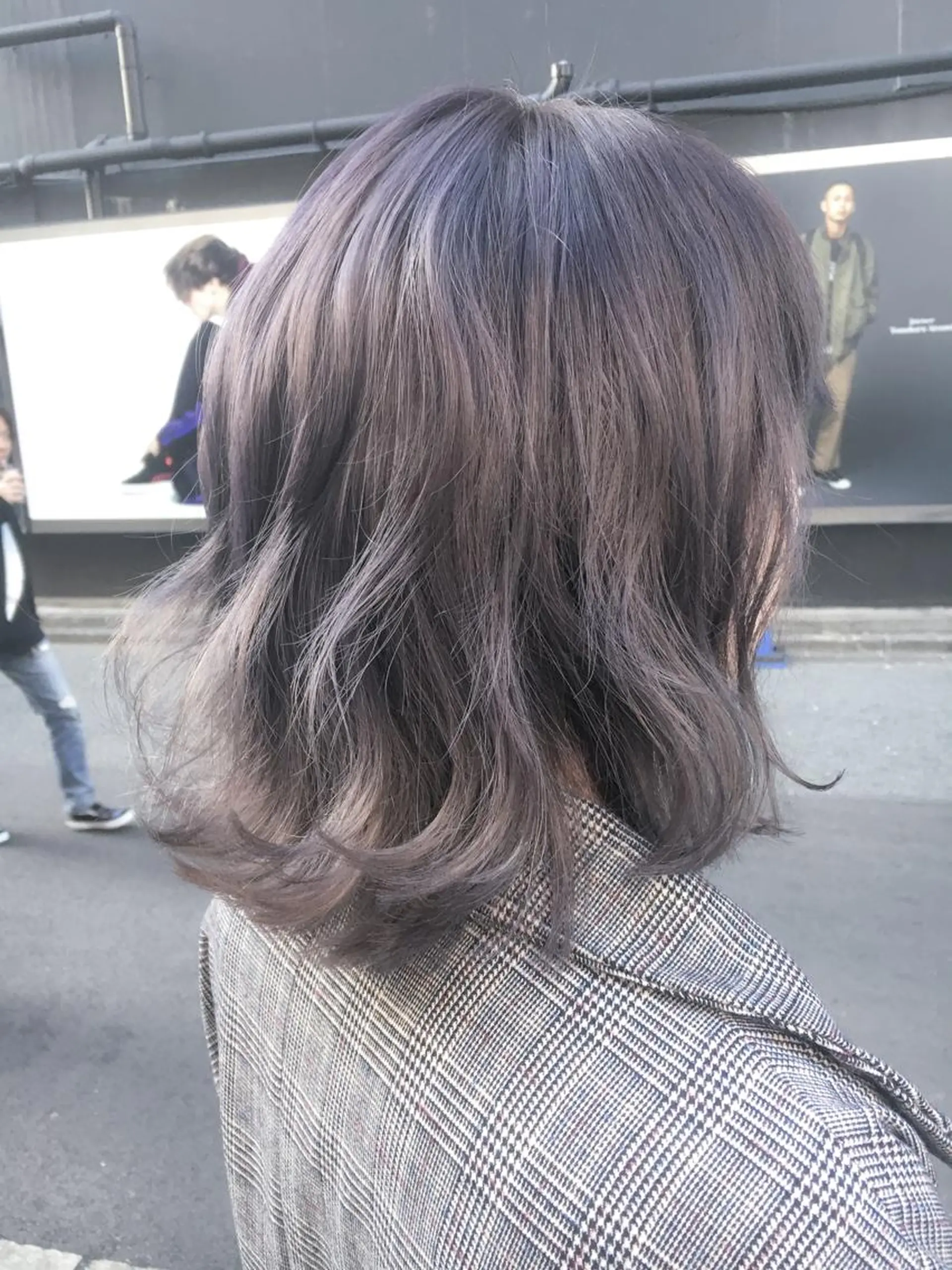 ミディアム カラー ラベンダーカラー ラベンダーグレー 北條 優輝のヘアスタイル