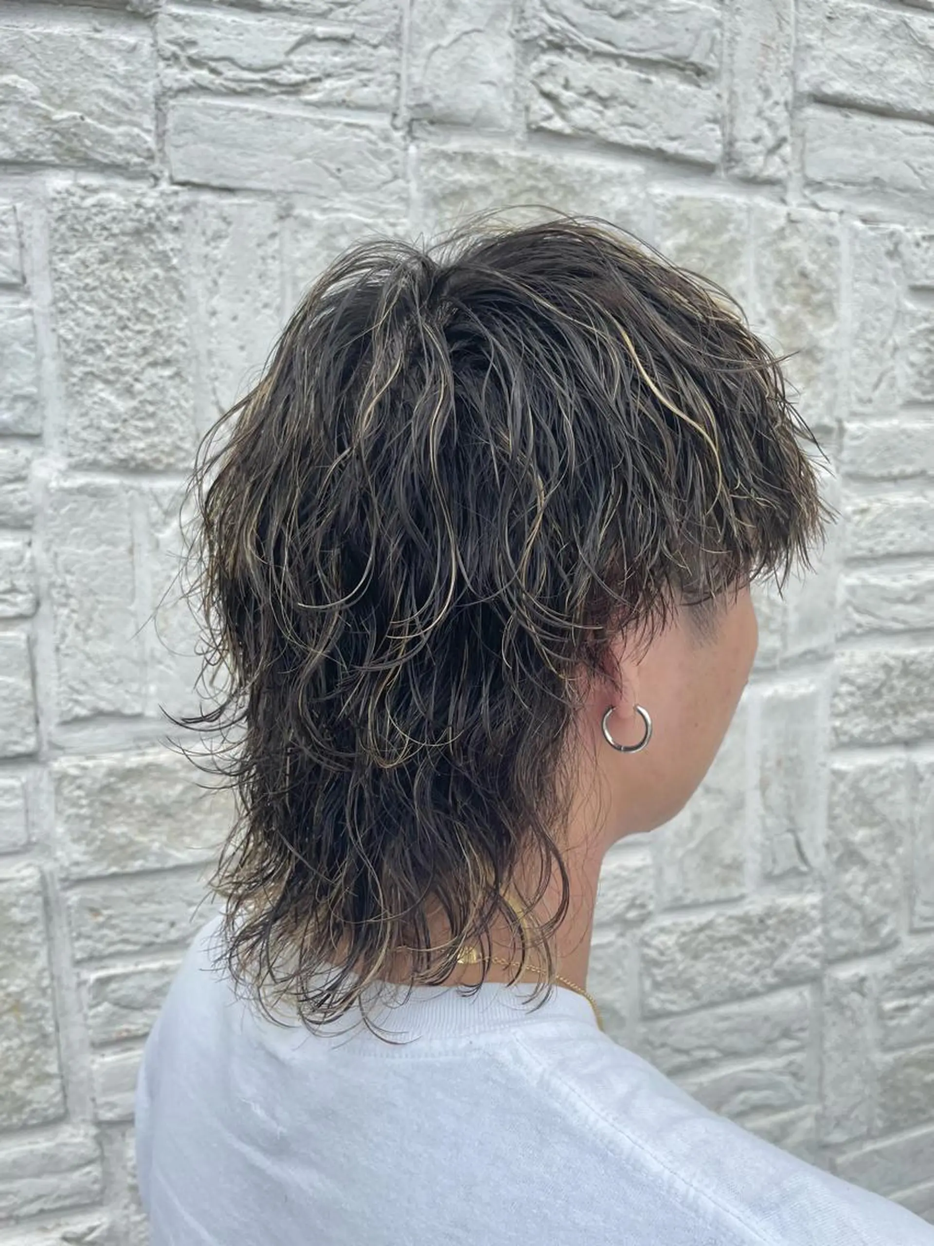 パーマ メンズ メンズパーマ メンズウルフカット ウルフカット アタ ムのヘアスタイル