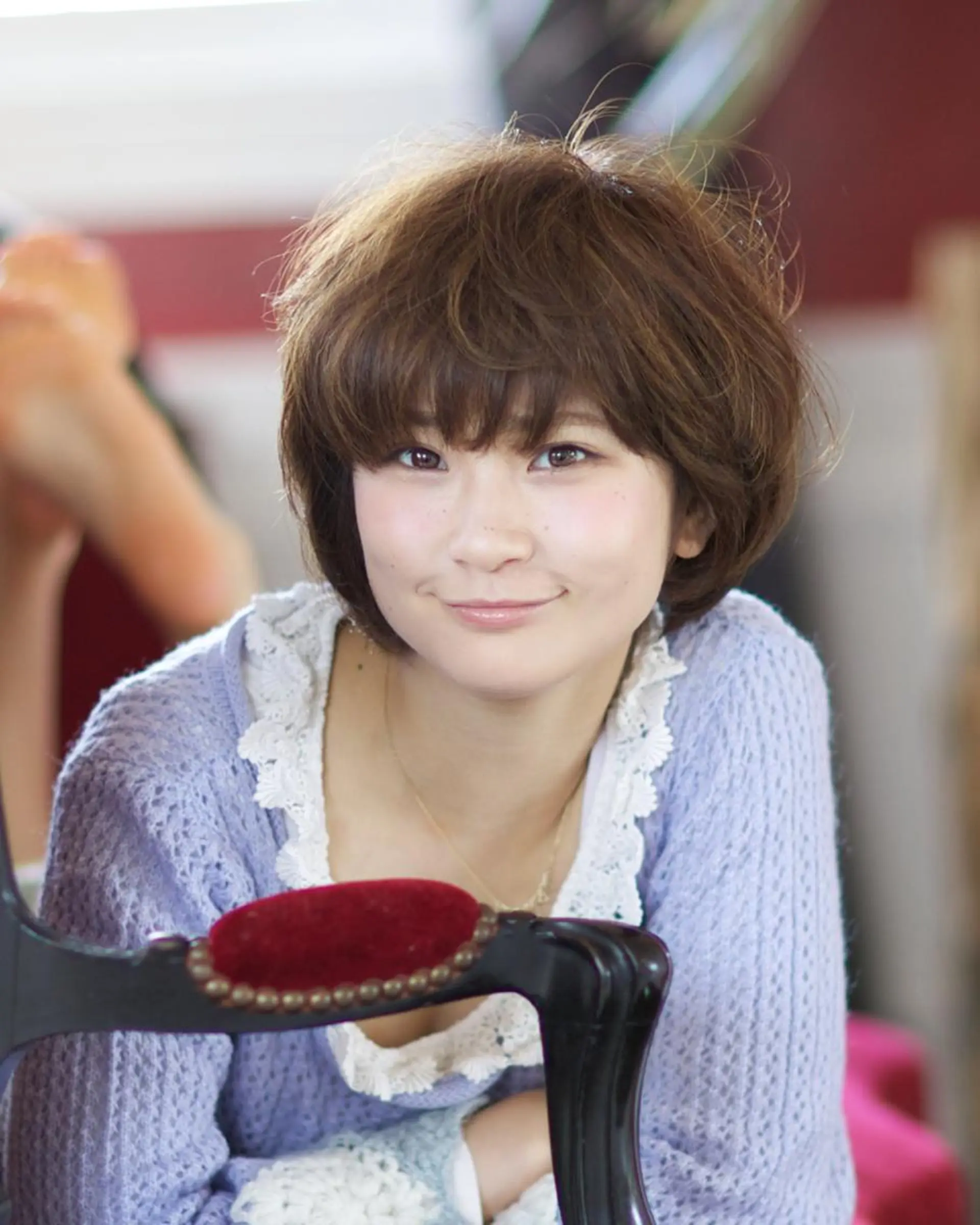 ショート カラー パーマ 透明感カラー 小顔カット ✨hair make flencia✂️✨のヘアスタイル