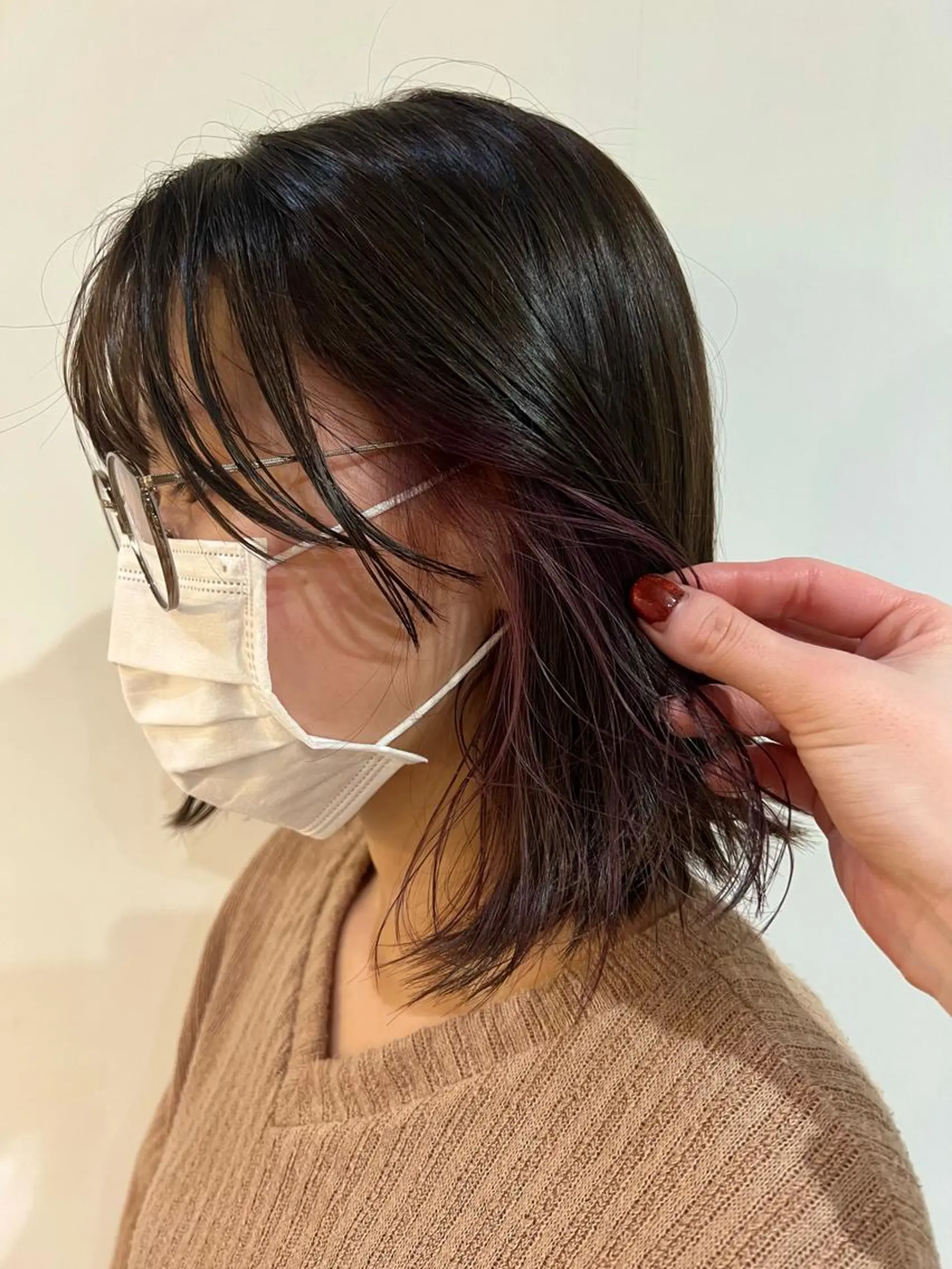 カラー インナーカラー 長田 唯のヘアスタイル