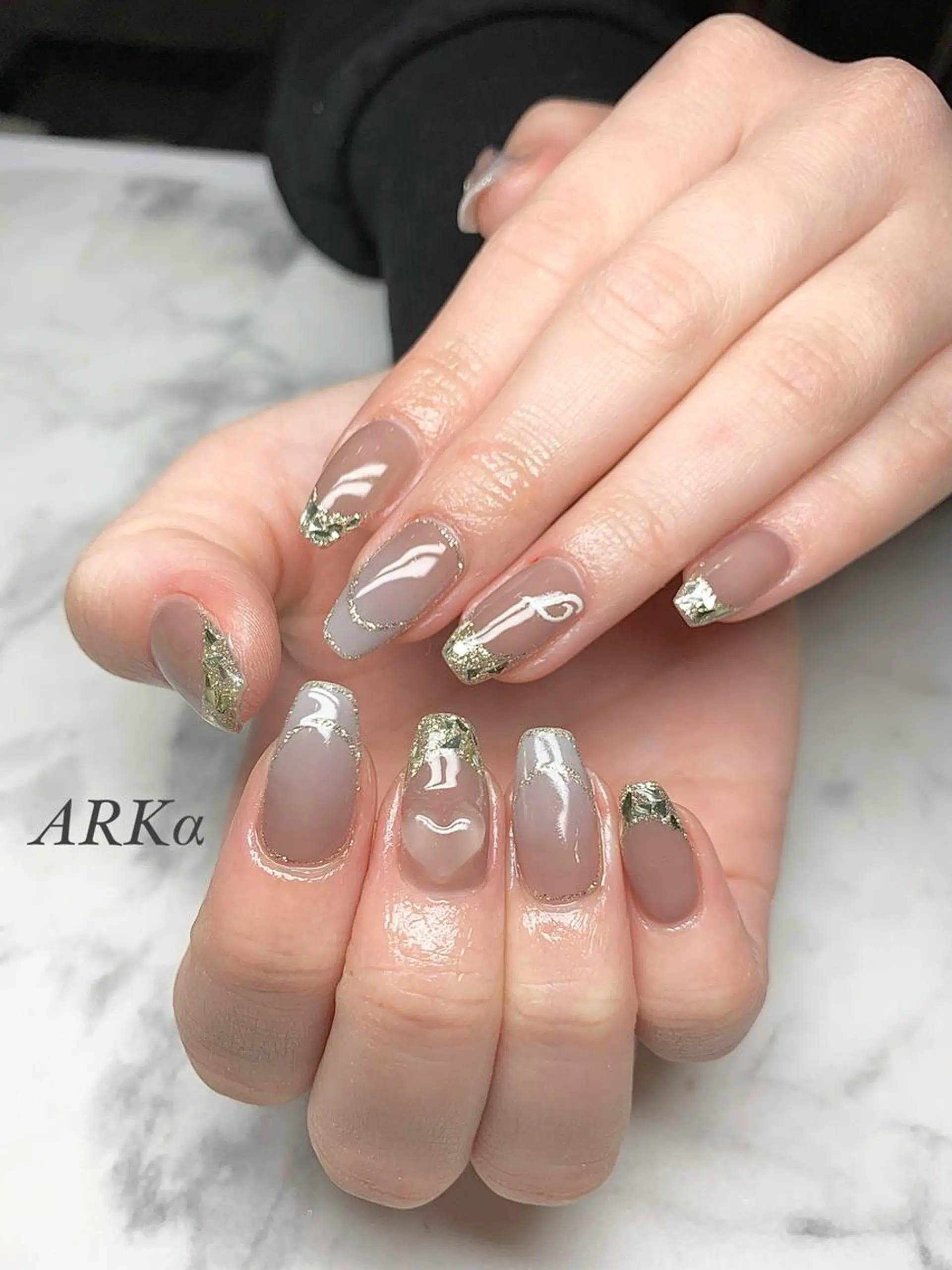 セミロング ネイル ハンドネイル ARKα SHIORIのネイルデザイン