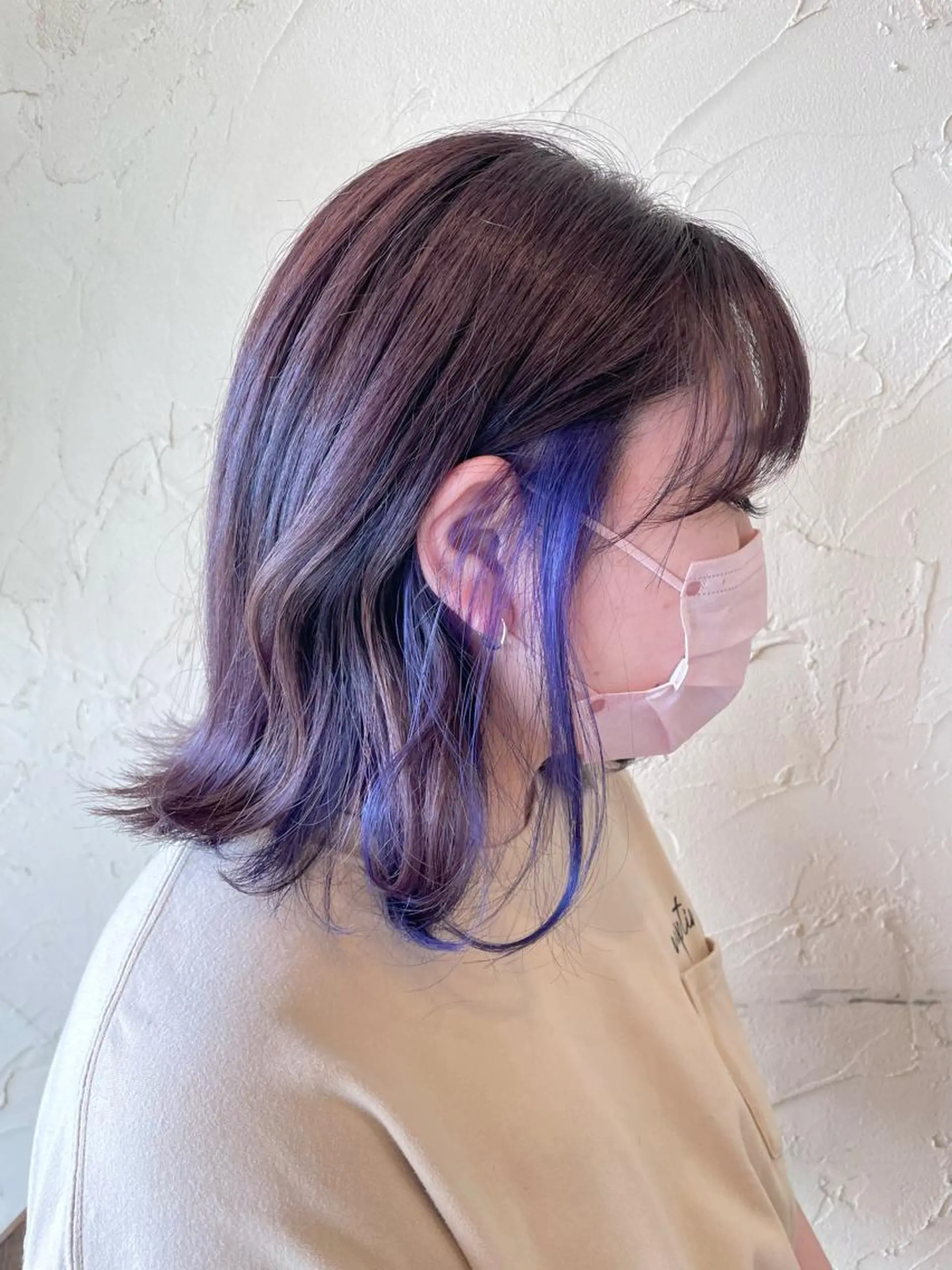 ミディアム カラー インナーカラー 顔まわりレイヤー レイヤーカット メンズ特化/パーマ指 名No.1/百瀬太郎のヘアスタイル