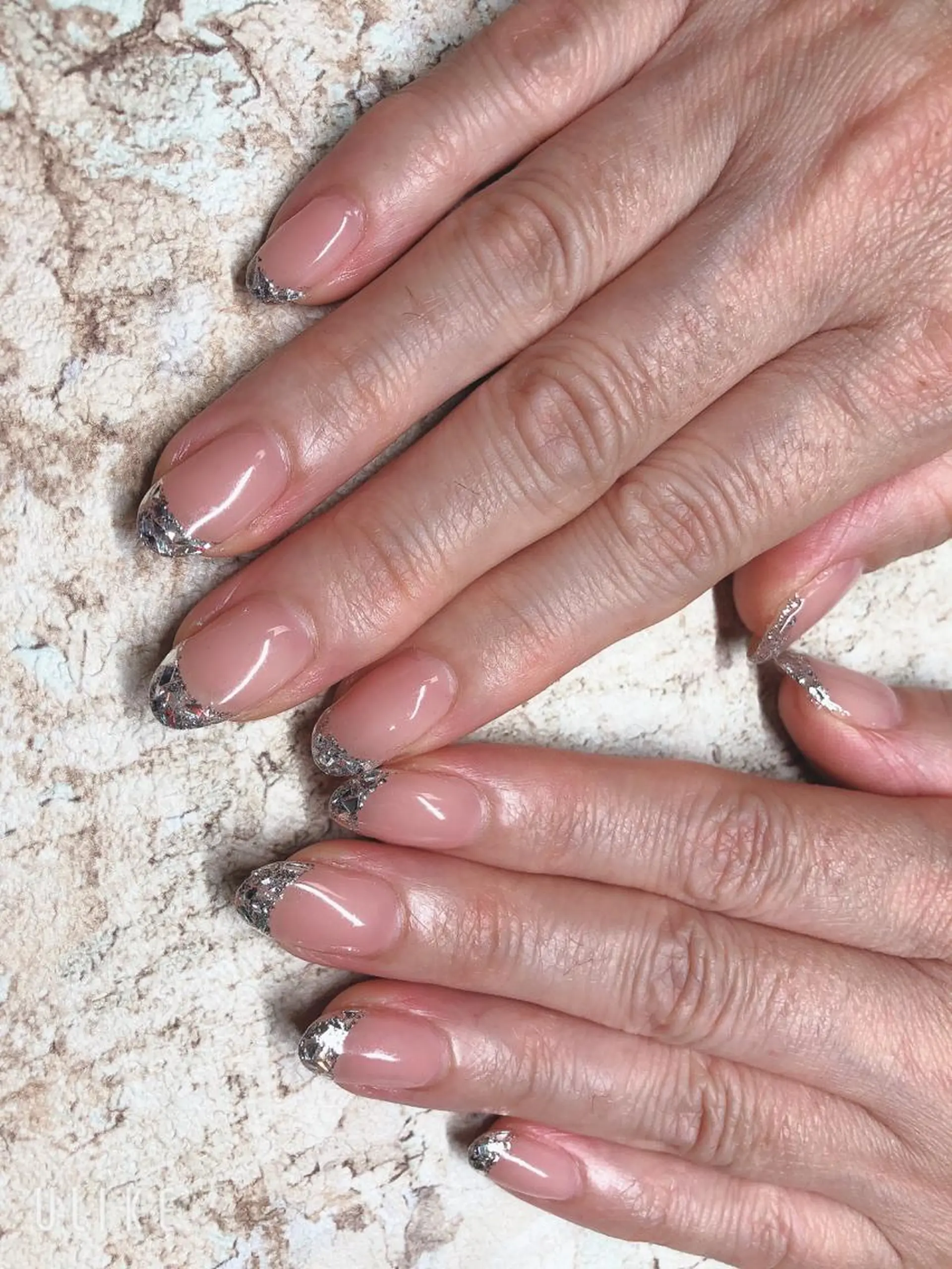 ネイル アートネイル フレンチネイル ジェルネイル ガラスフレンチ グラデーション Nail room Bimano所属・Bimano seica♡+°のネイルデザイン