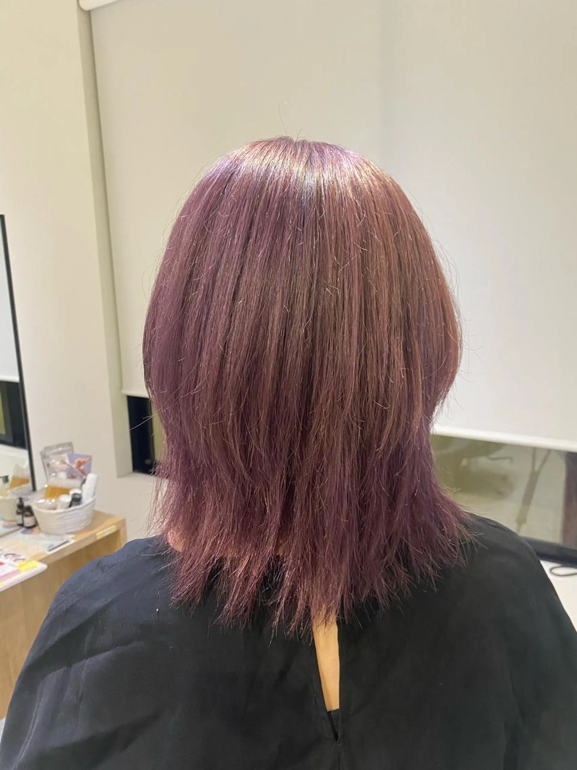 ミディアム カラー ラベンダーカラー ピンクカラー ピンクラベンダー ヘアカラー トリートメント 鹿児島 聖来のヘアスタイル