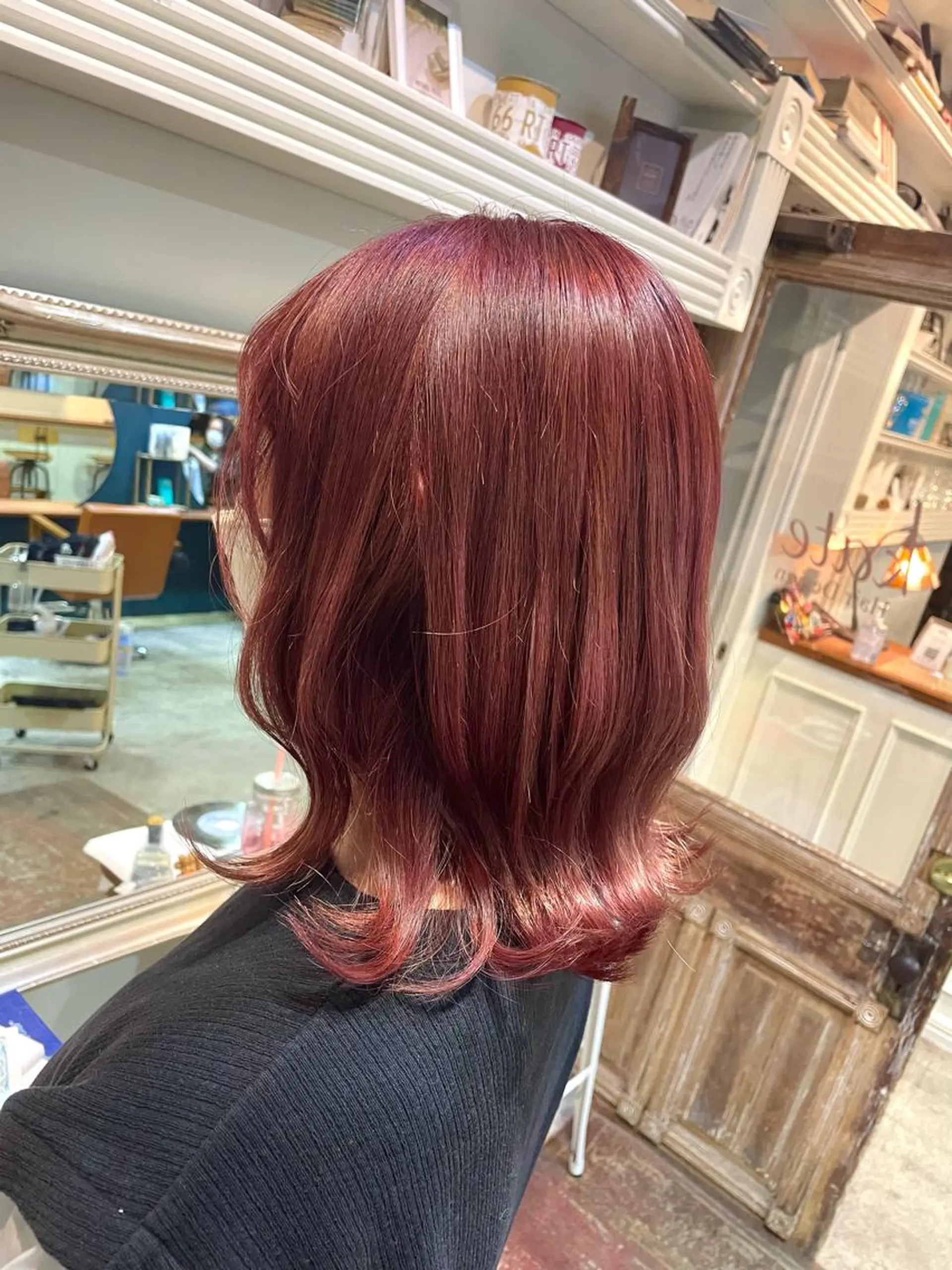 ミディアム カラー ヘアアレンジ レッドカラー ヘアカラー トリートメント ヘアセット ☀️カトウ ケイゴ☀️のヘアスタイル