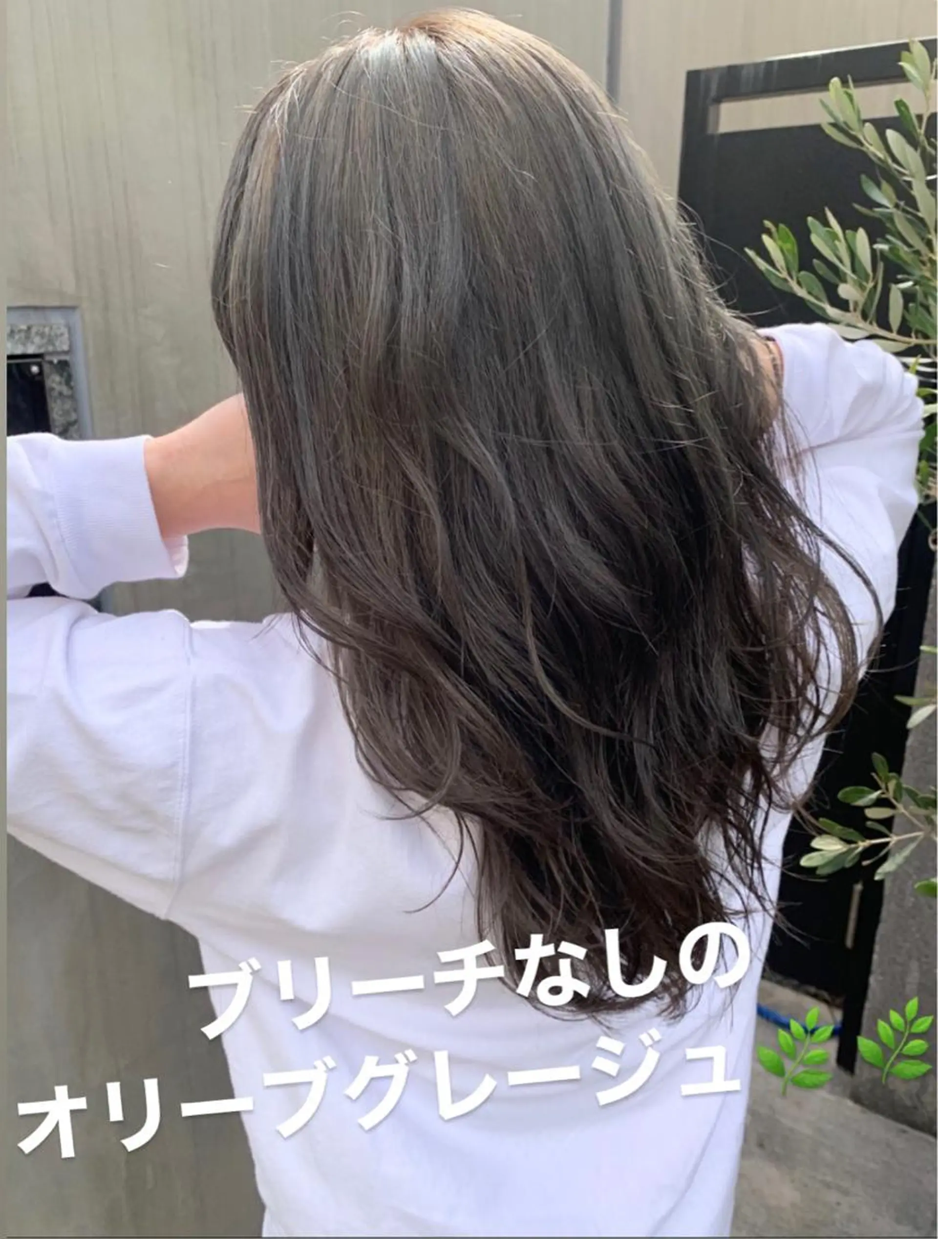 セミロング カラー パーマ ブリーチ グレージュ ブリーチなしカラー オリーブグレージュ オリーブグレー 大人かわいい💍🤍 ボブ/ショートボブのヘアスタイル