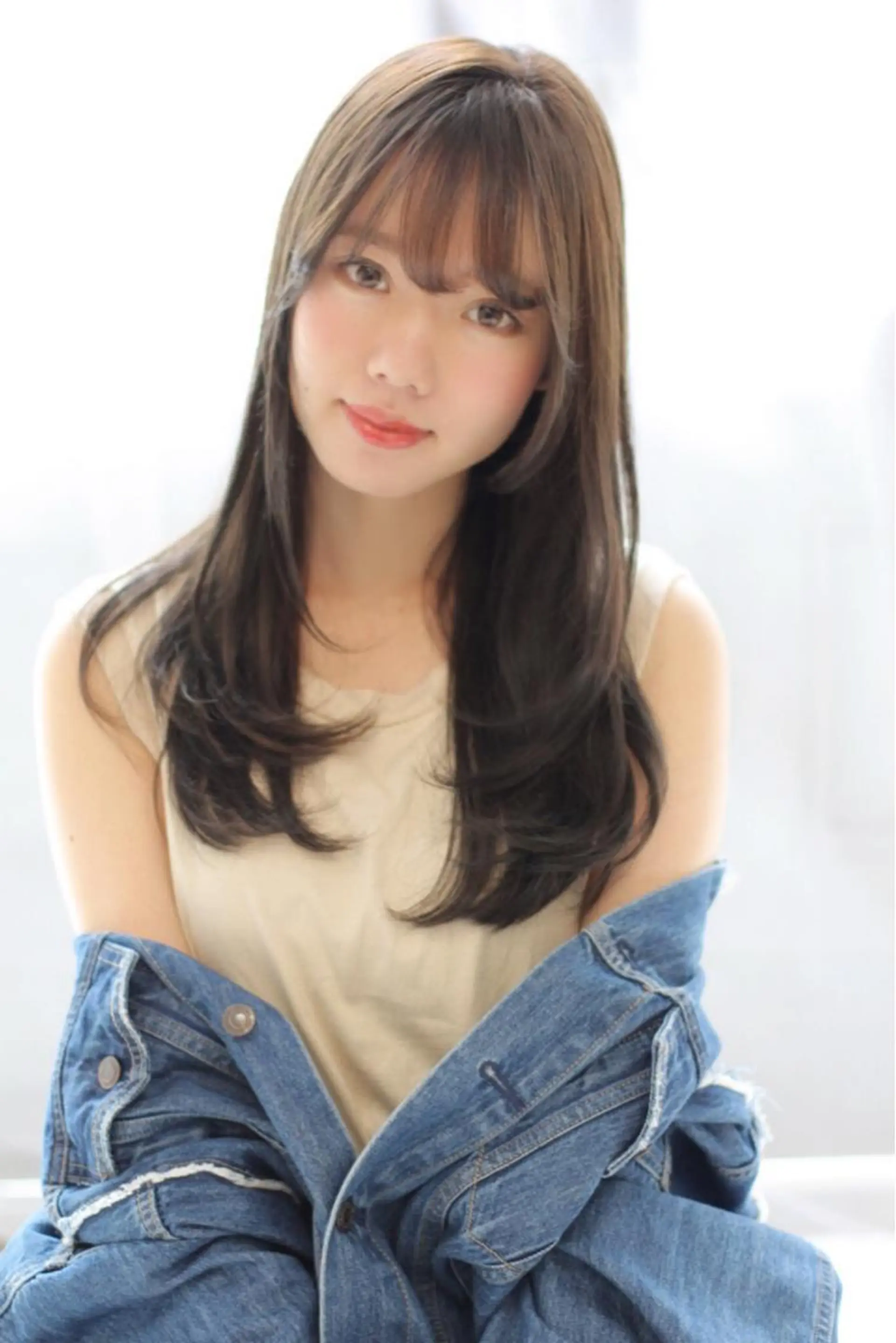 ロング カラー カット 縮毛矯正 透明感カラー│ レイヤーヘア中居美樹のヘアスタイル