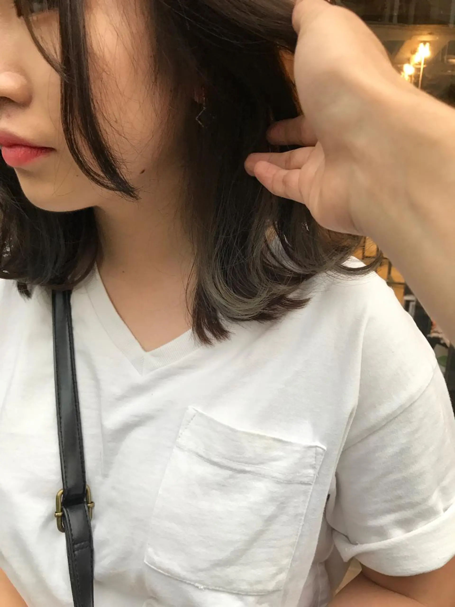 ミディアム カラー アクアカラー 透明感カラー グレージュ イルミナカラー インナーカラー ヘアカラー トリートメント ショートカット🍃 岡元瑞貴のヘアスタイル
