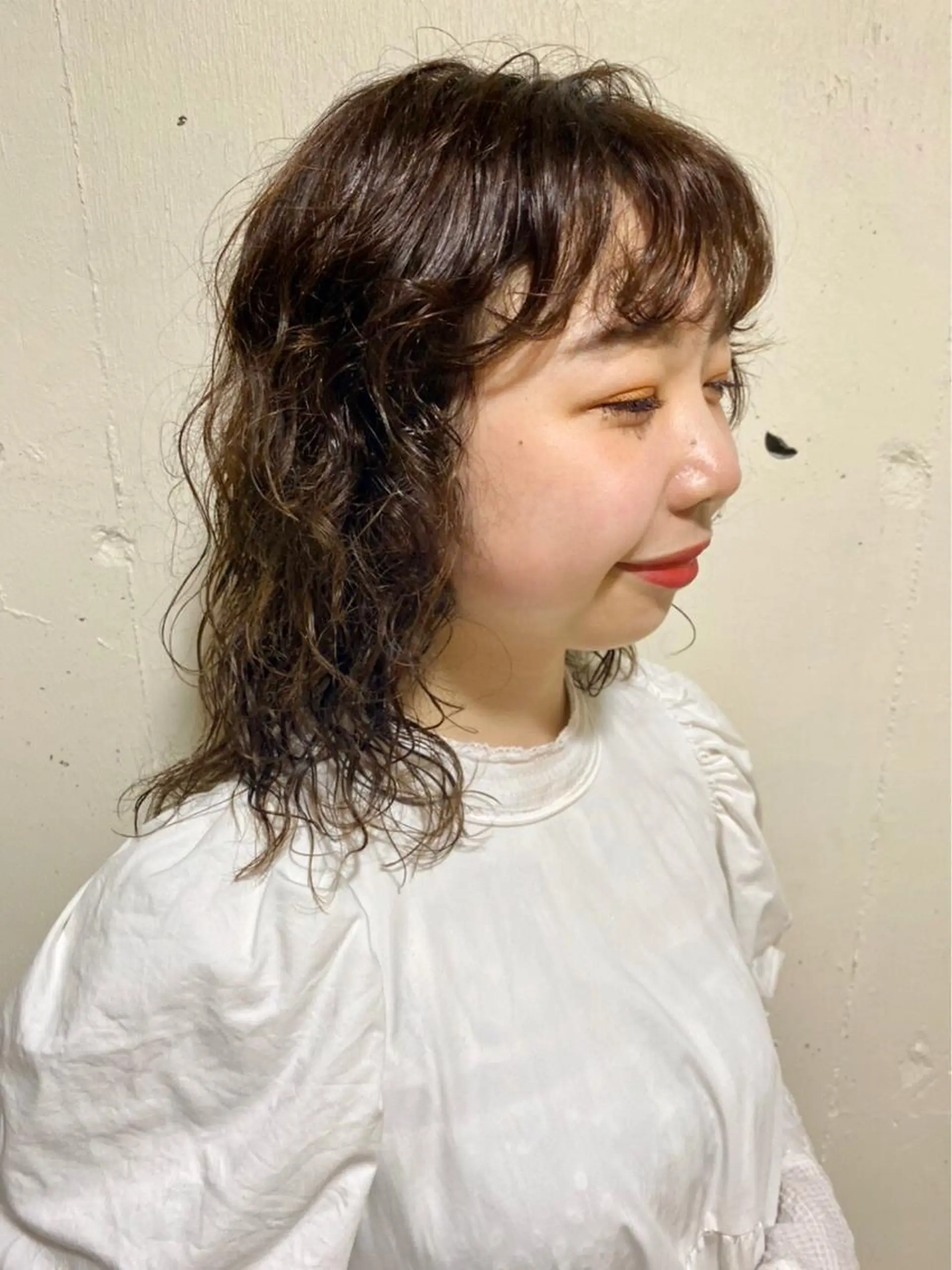 ミディアム カラー パーマ くせ毛 外国人風カラー カット ヘアカラー パーマ トリートメント パーマ美容師 hanaのヘアスタイル