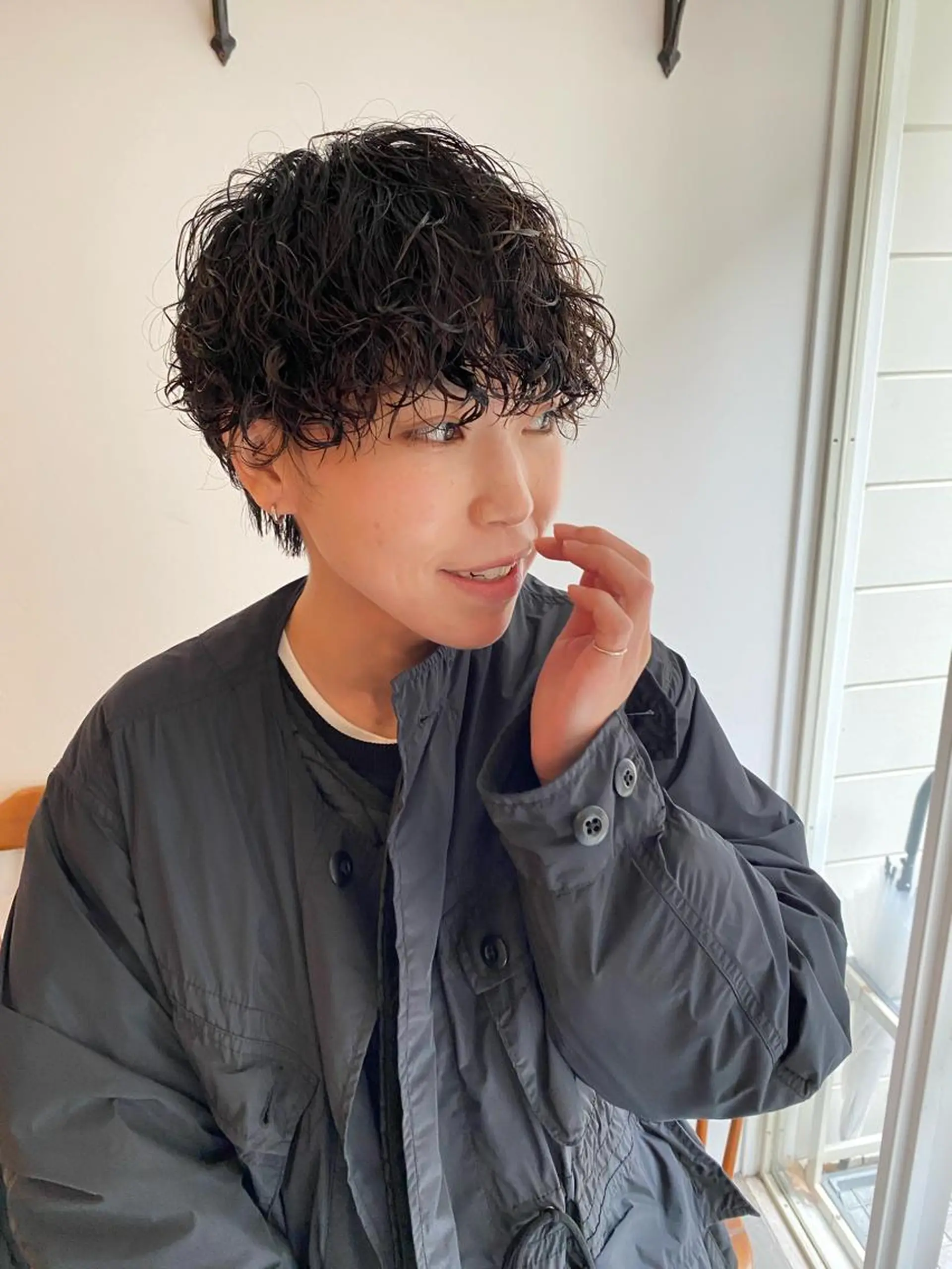 ショート パーマ ショートヘア カット ヘアカラー トリートメント 店長　ショート& パーマ　坂本のヘアスタイル