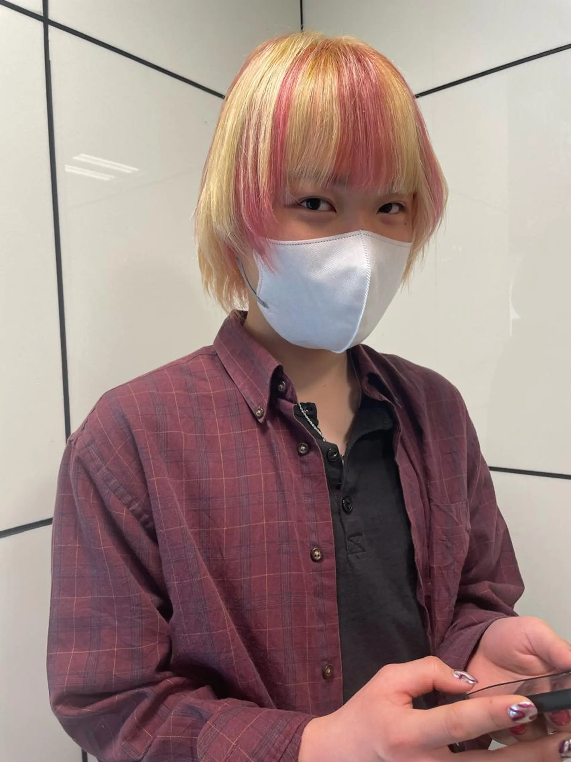 ミディアム カラー メンズ メンズハイトーン 学生（メンズ向け） ハイトーンカラー 学生 ヘアカラー メンズ/艶髪/カラー サクラ🌸のヘアスタイル