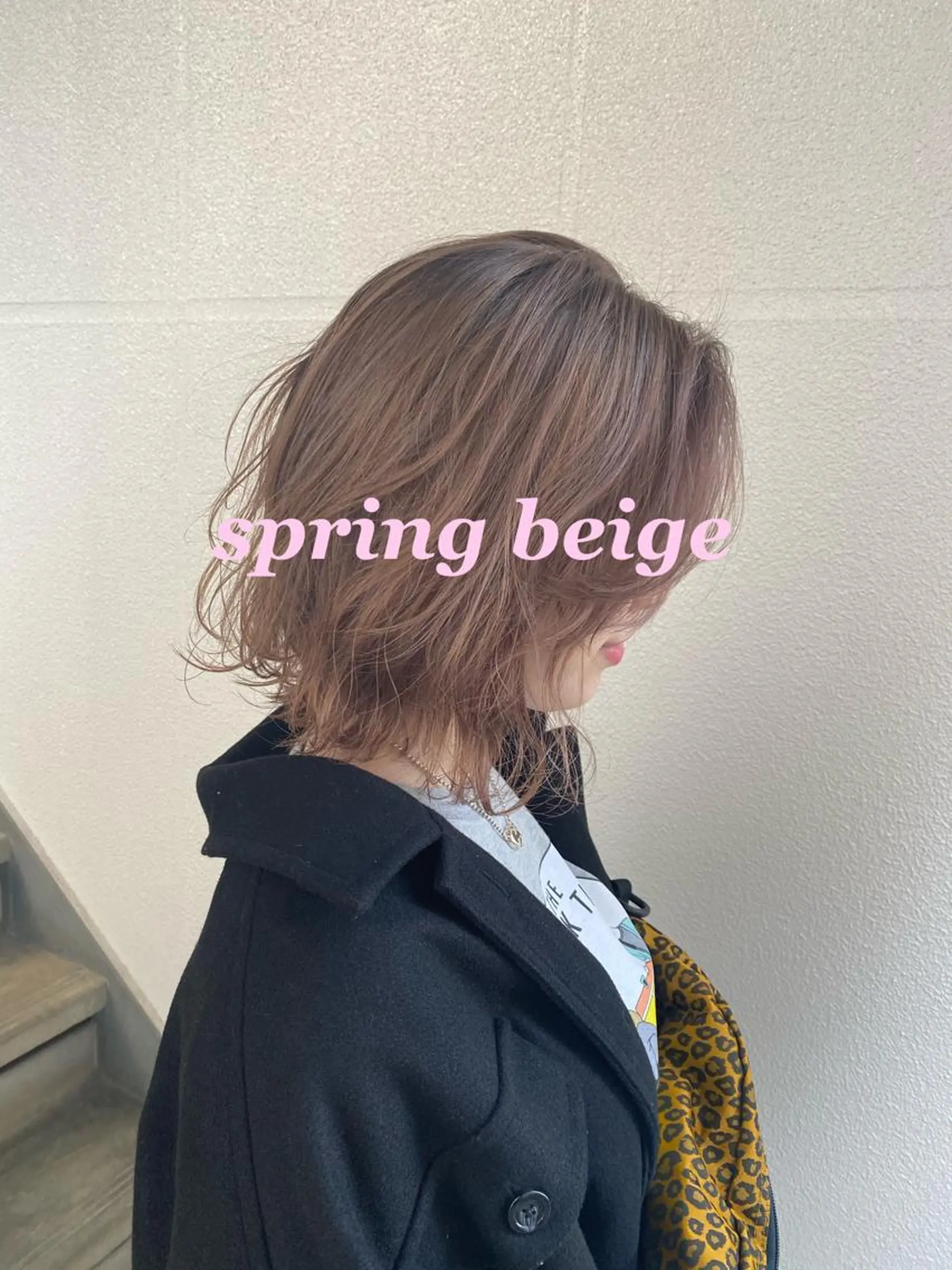 ミディアム カラー ベージュカラー ピンクカラー ヘアカラー イシカワ エリナのヘアスタイル