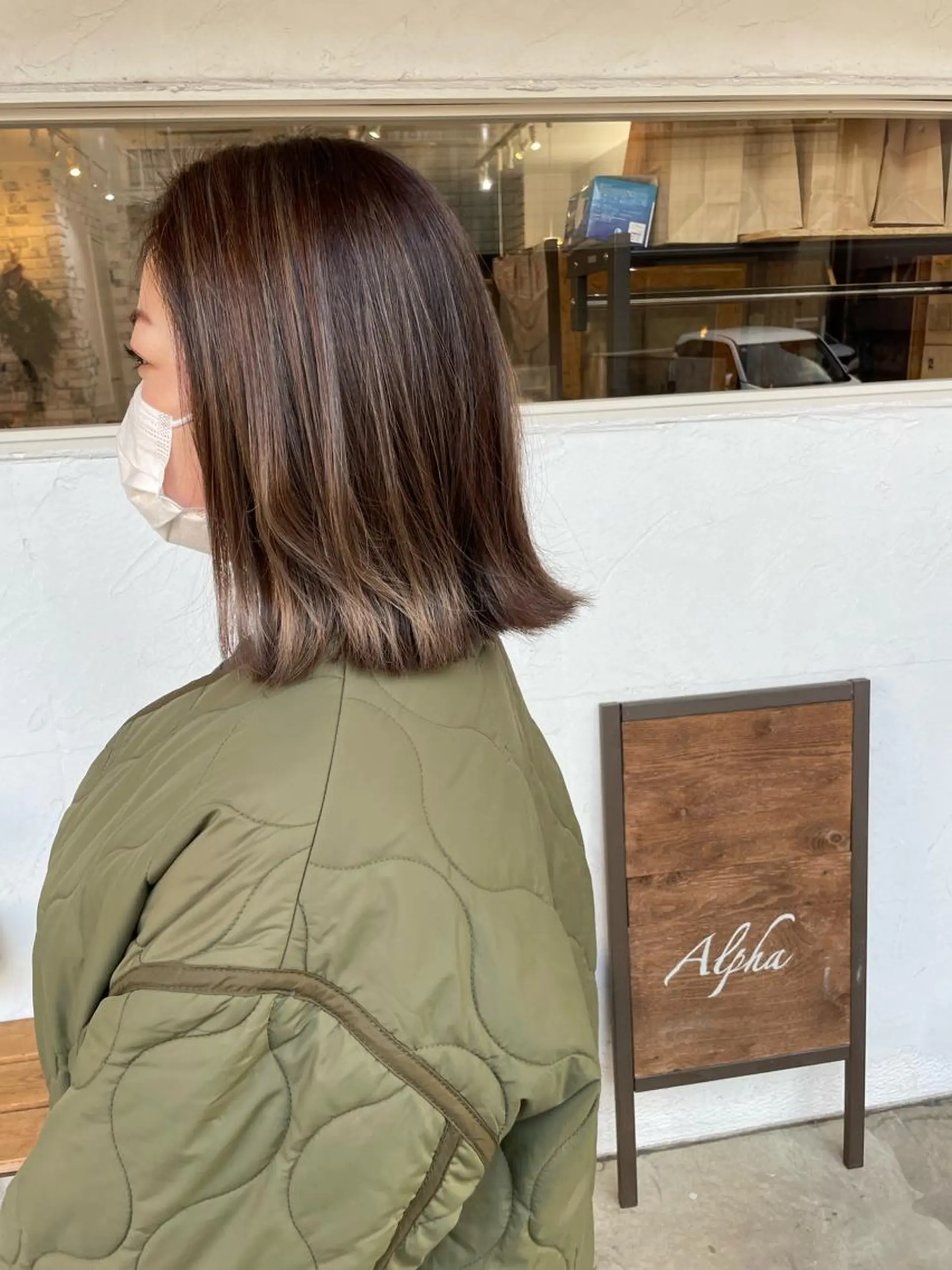 ミディアム 切りっぱなしボブ ボブ 正分 真美のヘアスタイル