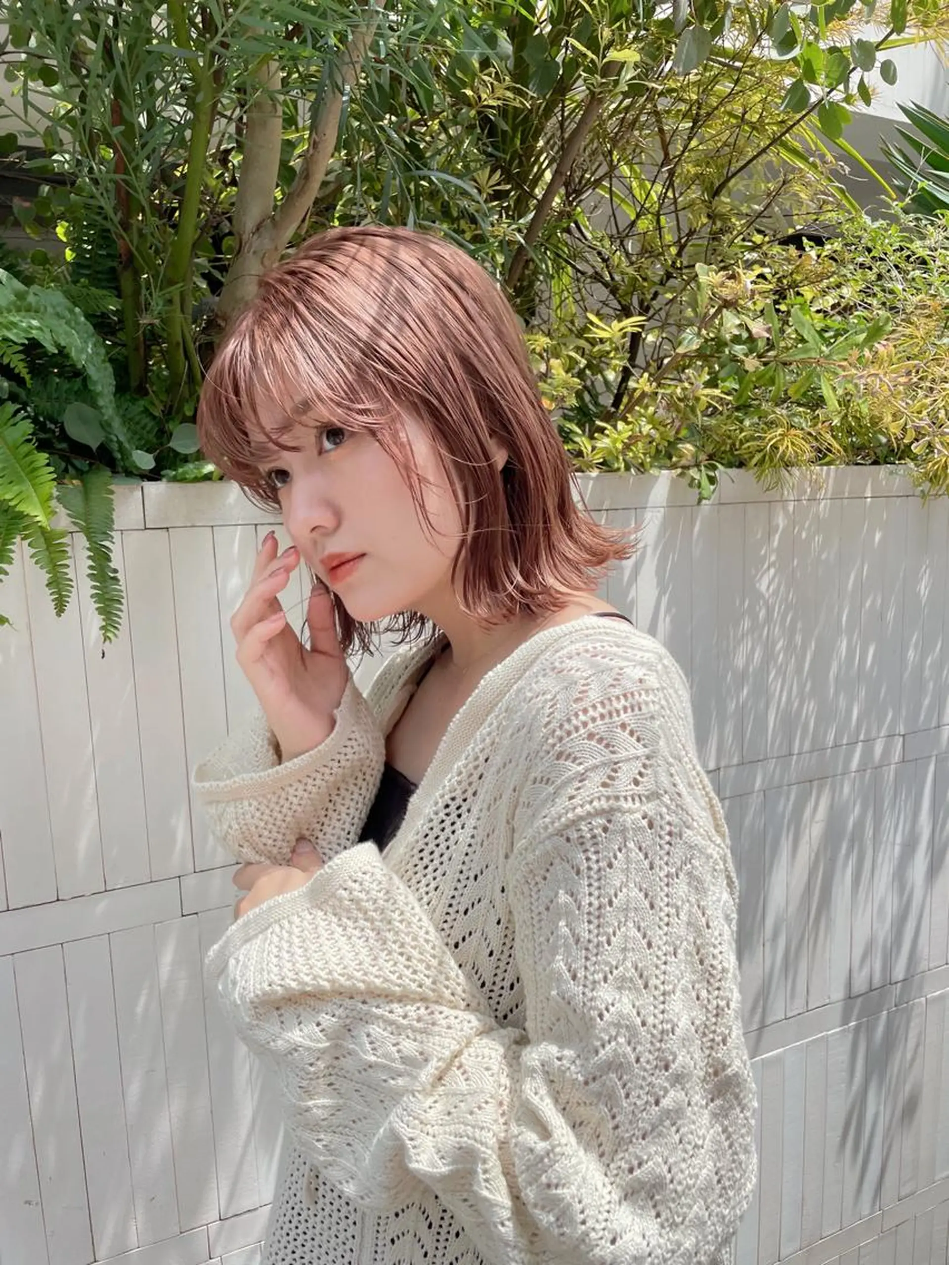 ミディアム カラー ヘアアレンジ カット トリートメント 前田 陽南子のヘアスタイル