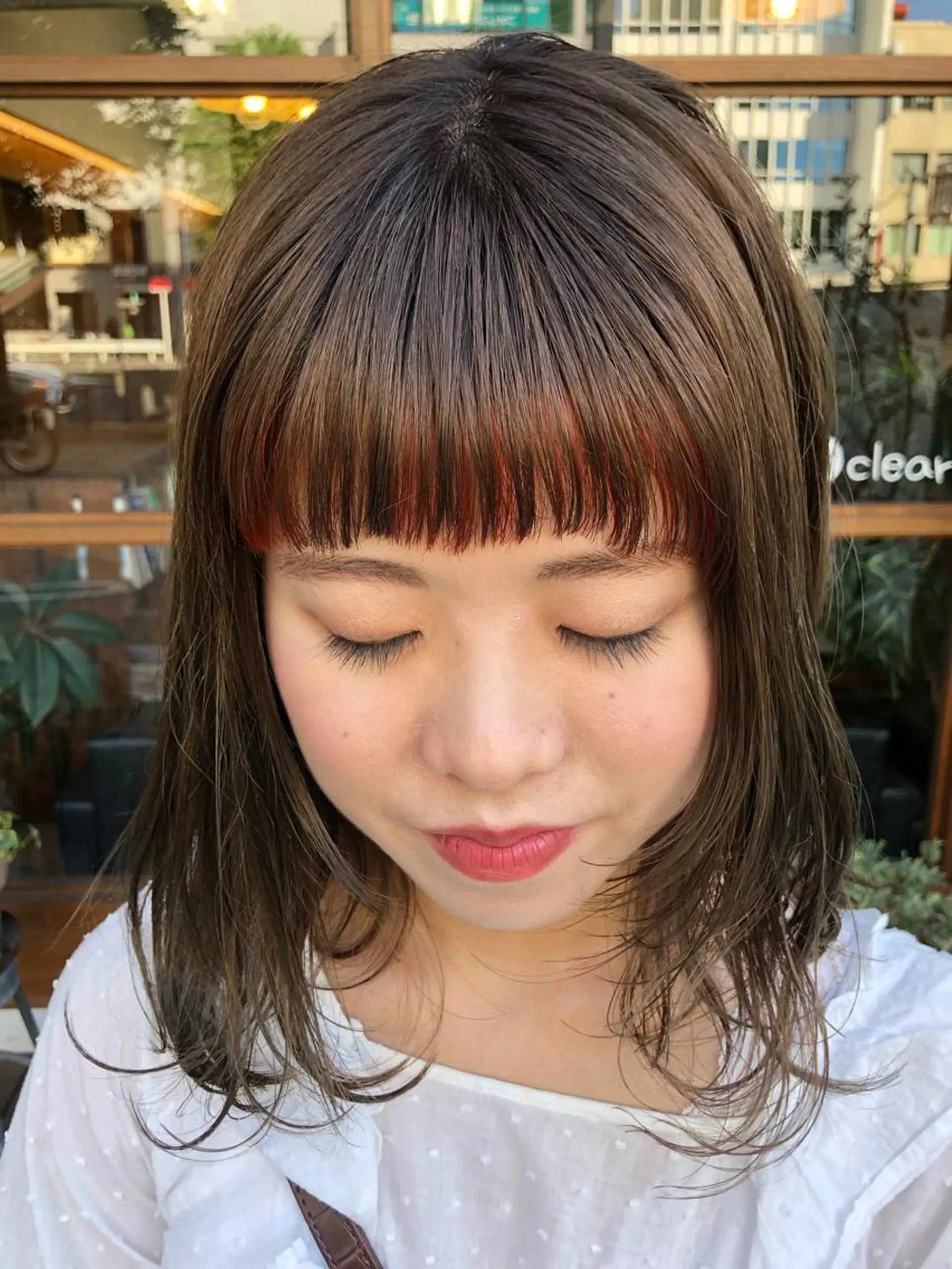 ミディアム カラー クロスパーマ× 透明感カラー✂︎のヘアスタイル