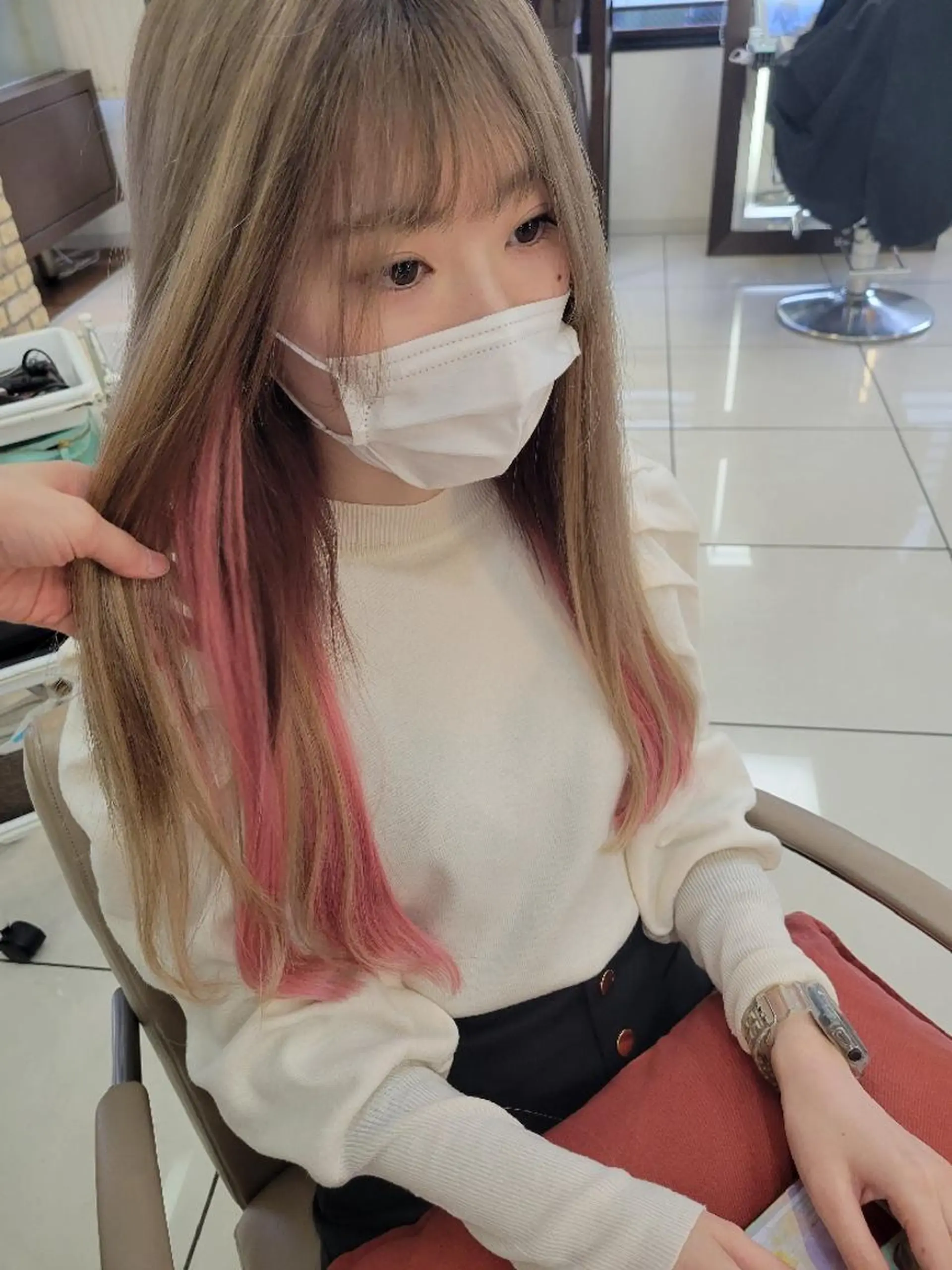 カラー セミロング ママ美容師まつげ 🤍まき🤍のヘアスタイル