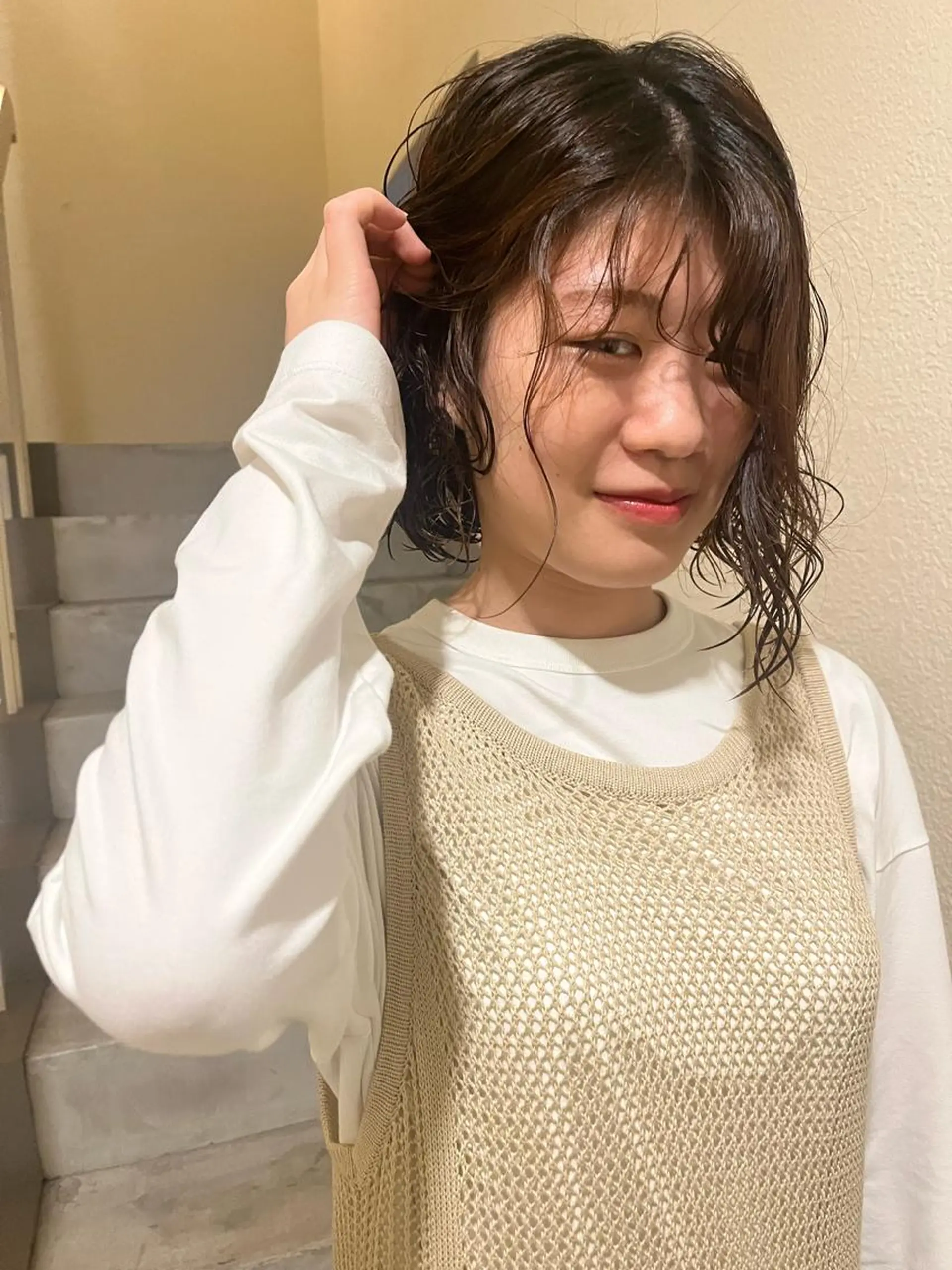 ミディアム パーマ SIKI yuuna モテ韓国ヘア☁️のヘアスタイル