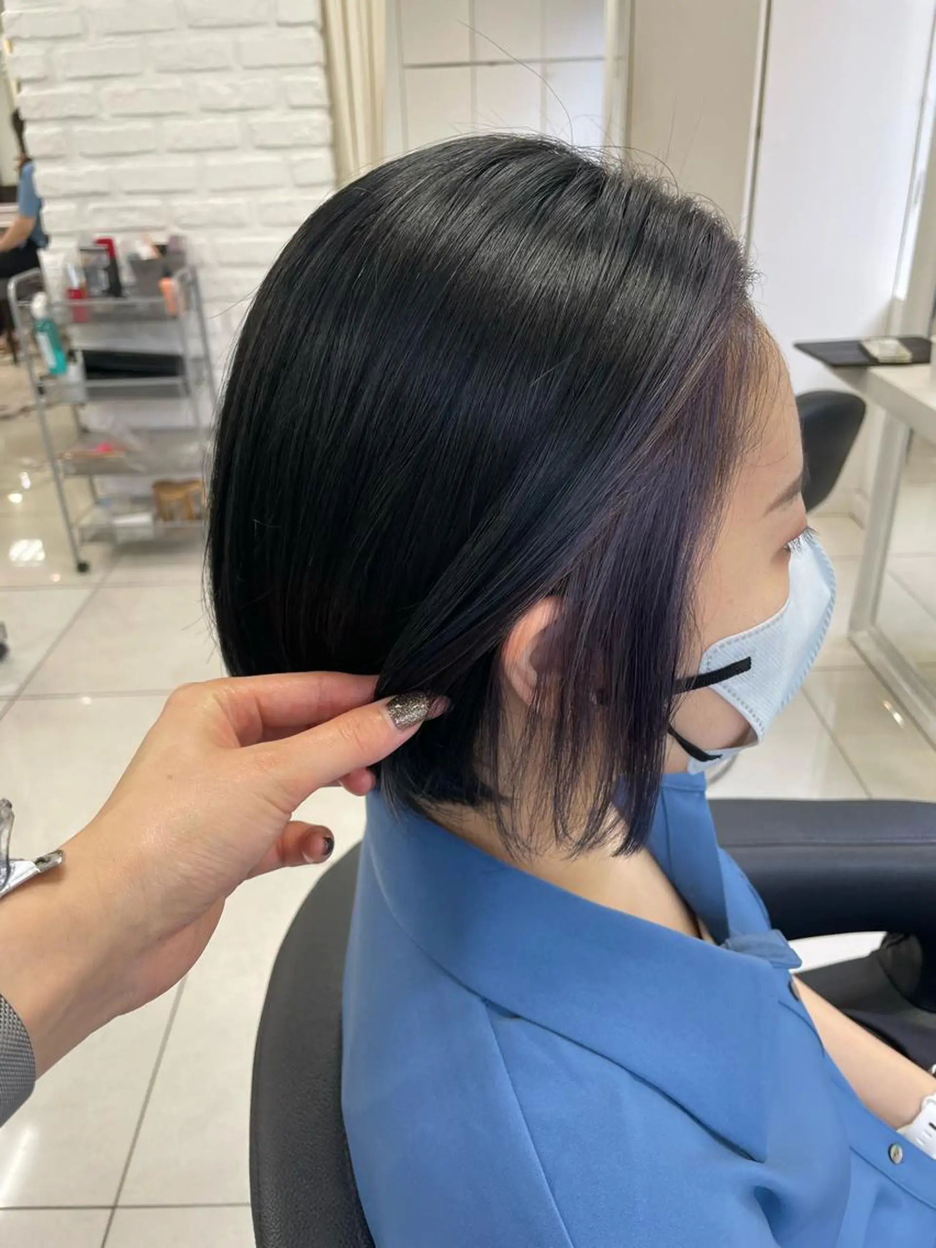 ショート カラー イルミナカラー ラベンダーカラー カット ヘアカラー トリートメント 【デザインカラー】 粥川佳日望のヘアスタイル