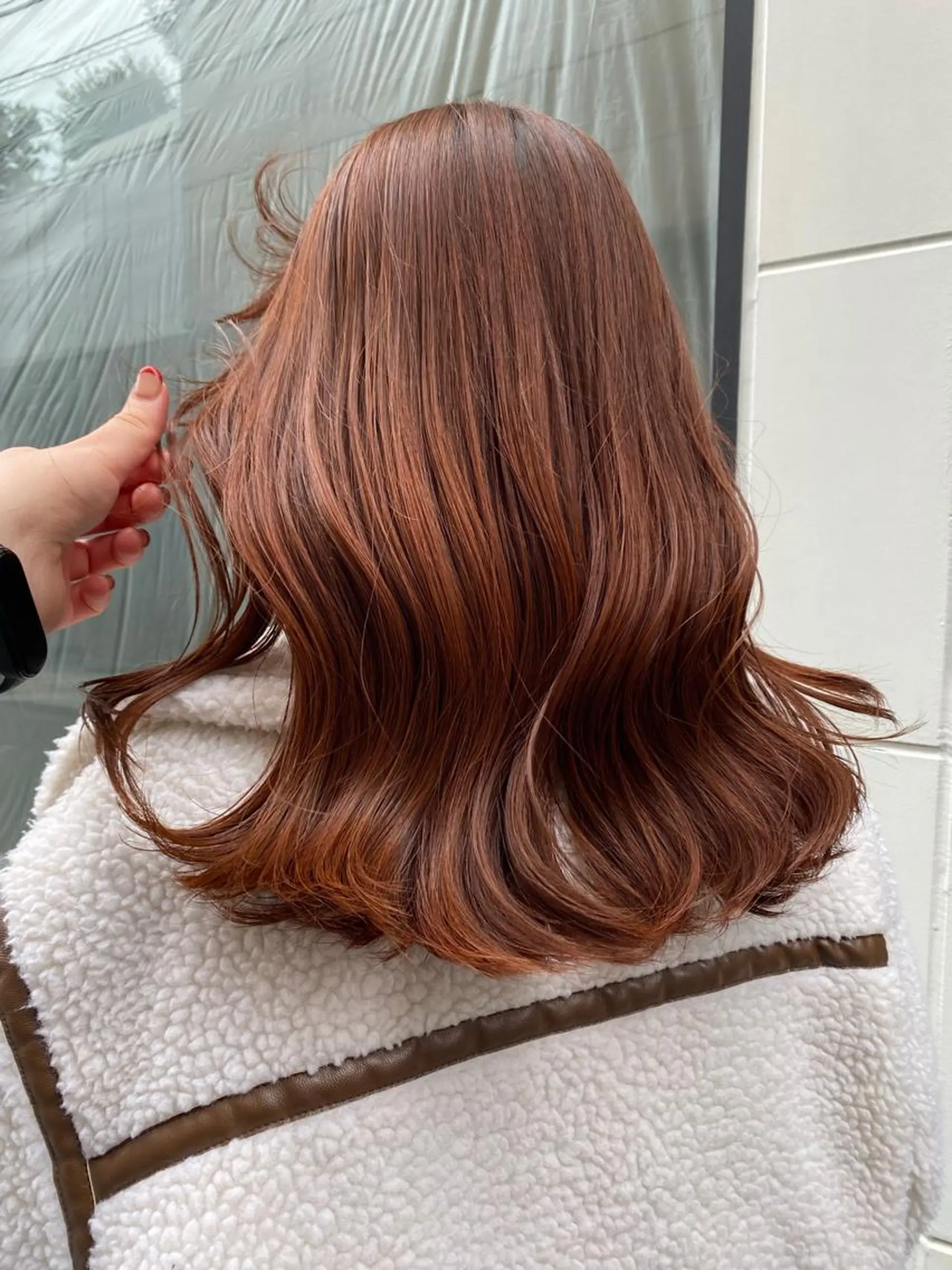 ミディアム カラー ヘアアレンジ ブリーチ ダブルカラー 🌙レイヤー,韓国 ヘア🌙harukaのヘアスタイル