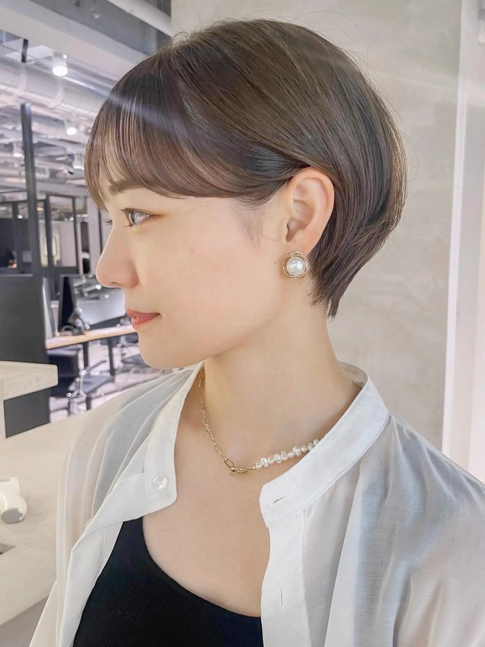 ショート カラー パーマ ヘアアレンジ ブラウンカラー ショートヘア カット ヘアカラー トリートメント ITbyALBUM 八王子店のヘアスタイル