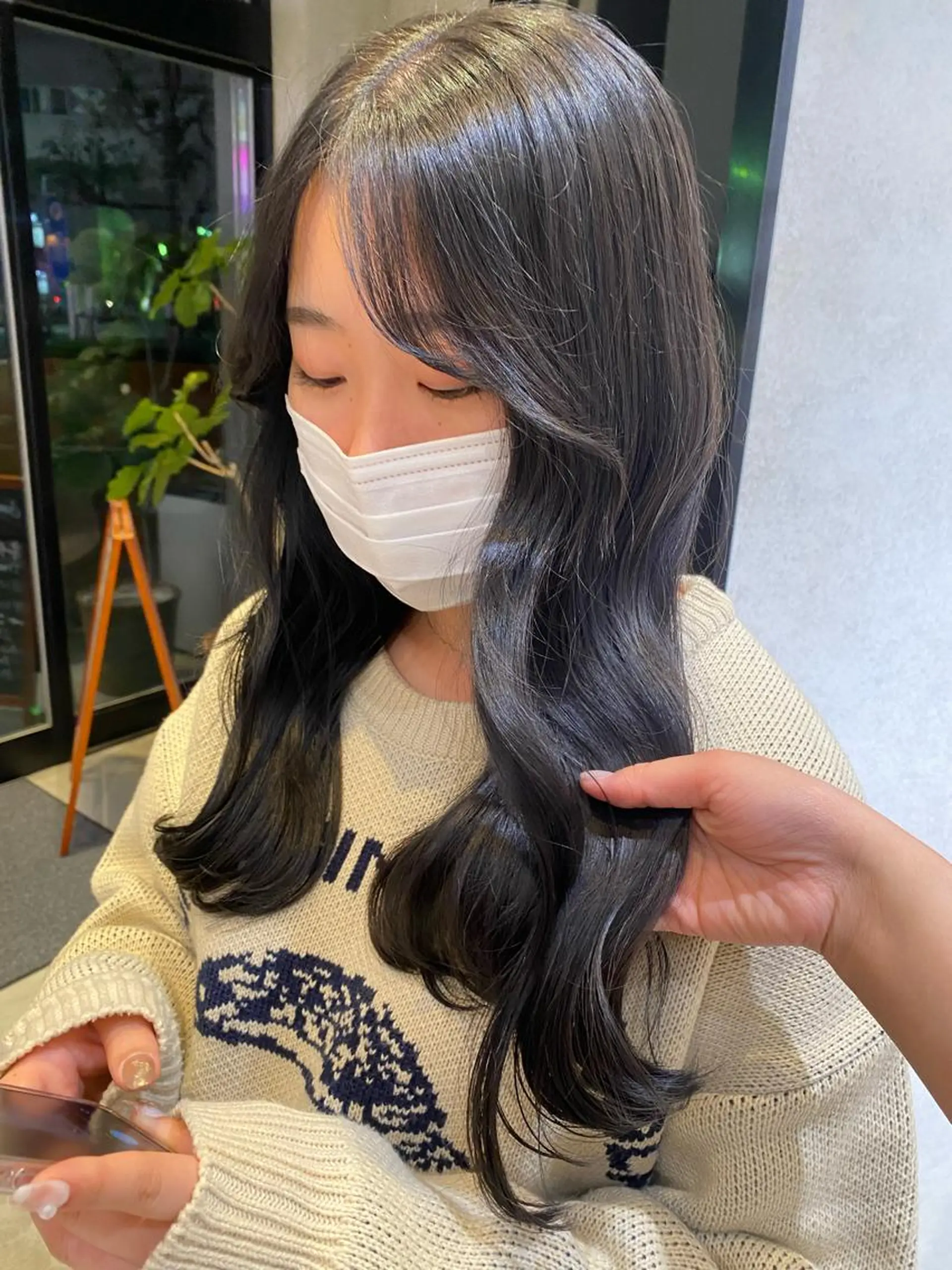 ロング カラー ヘアアレンジ 黒髪 透明感カラー yuuri🎀/大宮 /韓国ヘア/レイヤーのヘアスタイル