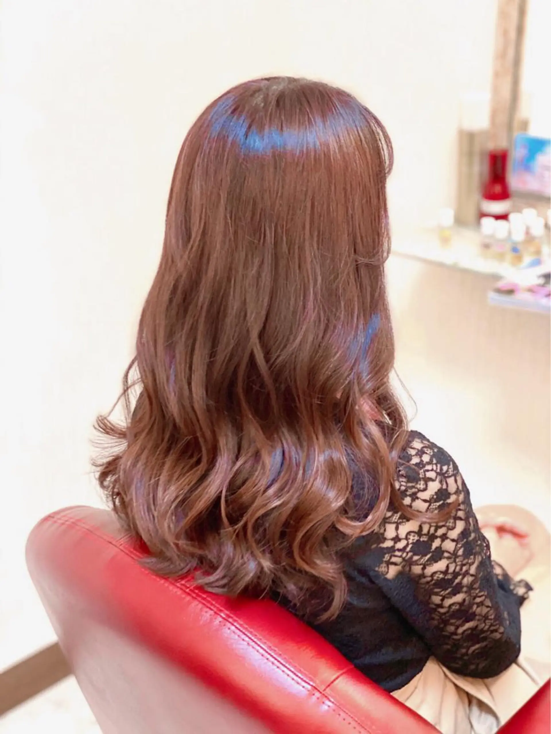 セミロング カラー ピンクカラー パーマ トリートメント KEN 🌟のヘアスタイル