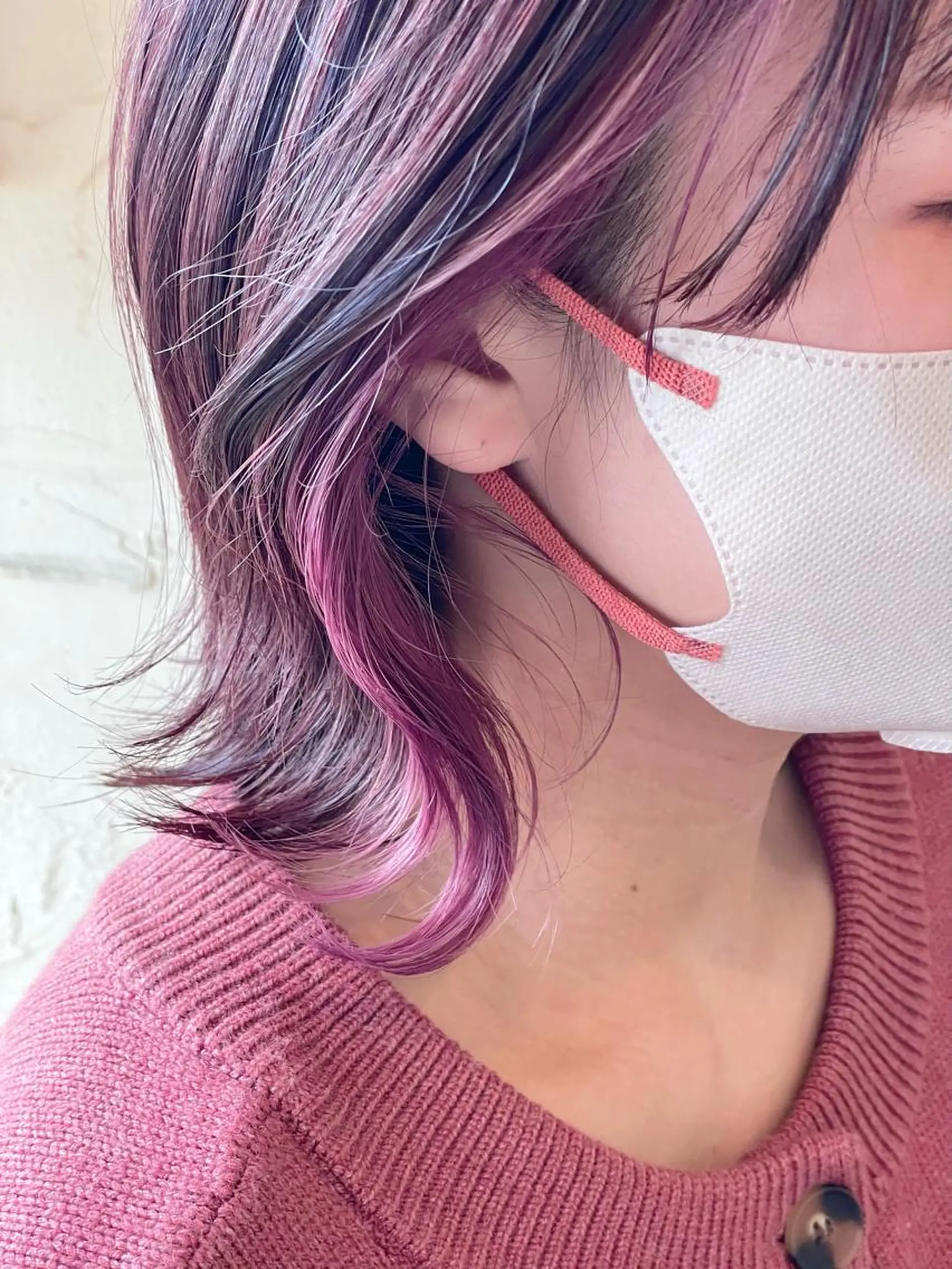 ミディアム カラー ピンクカラー メンズ特化/パーマ指 名No.1/百瀬太郎のヘアスタイル