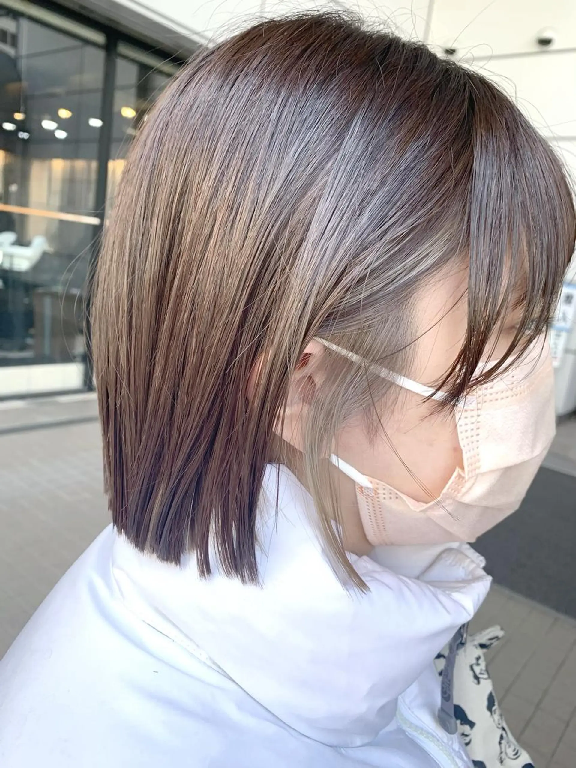 ミディアム カラー インナーカラー ボブ Zina天王寺 CHIAKIのヘアスタイル