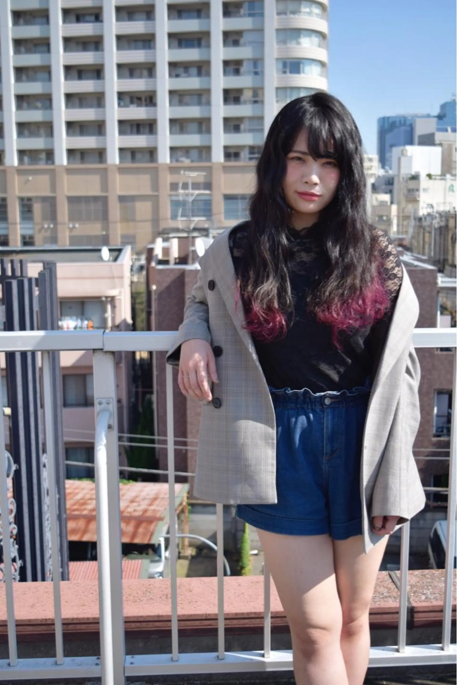 ロング カラー 黒髪 ピンクカラー ヘアケア・頭皮ケア デザインカラー/中田のヘアスタイル