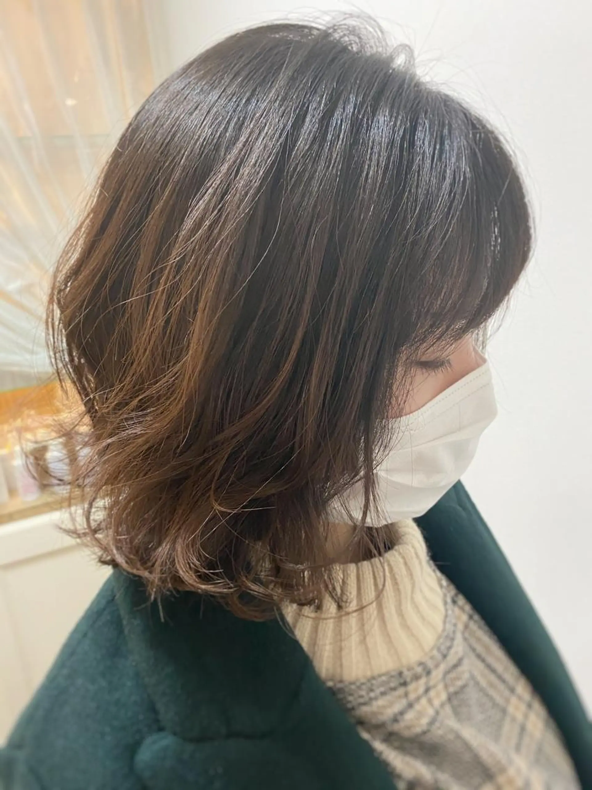 ミディアム 切りっぱなしボブ ボブ 北山 なるみのヘアスタイル