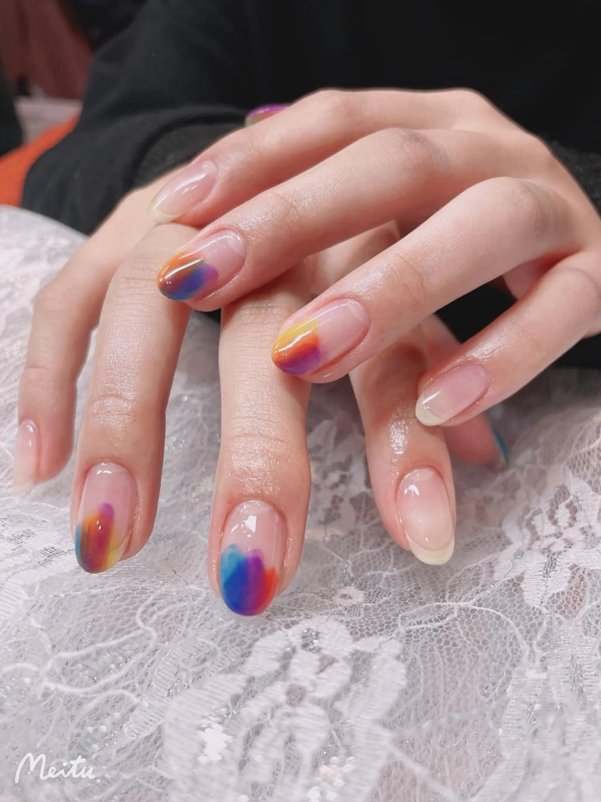 ネイル クリアネイル 長さ出し フットネイル フレンチネイル 氷ネイル・うるうるネイル Moana Nail 長さだし専門店のネイルデザイン