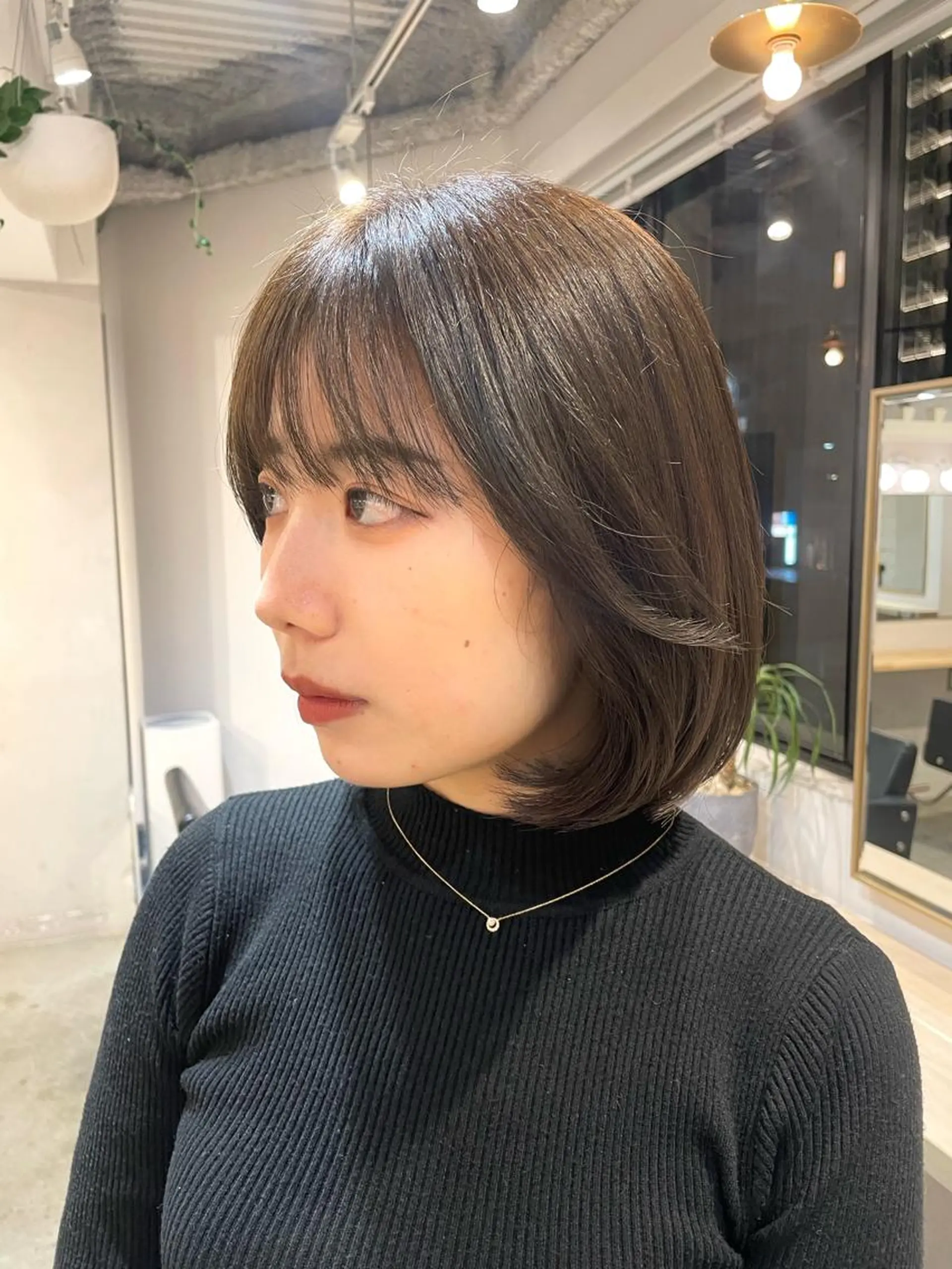 ミディアム パーマ 石川 優奈のヘアスタイル