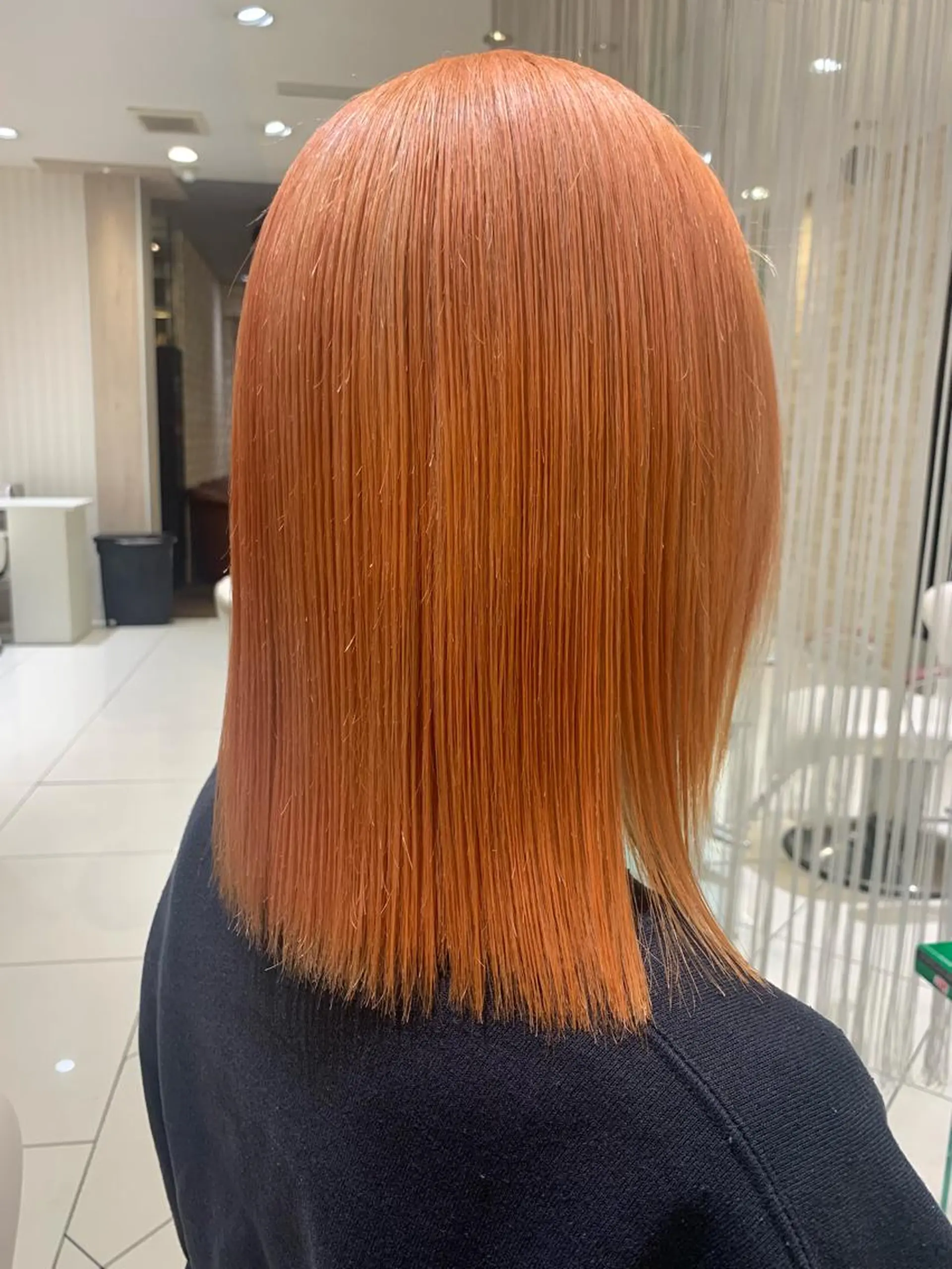 ミディアム カラー ダブルカラー オレンジ ボブ/ハイトーン/ 髪質改善/越谷✨倉持のヘアスタイル