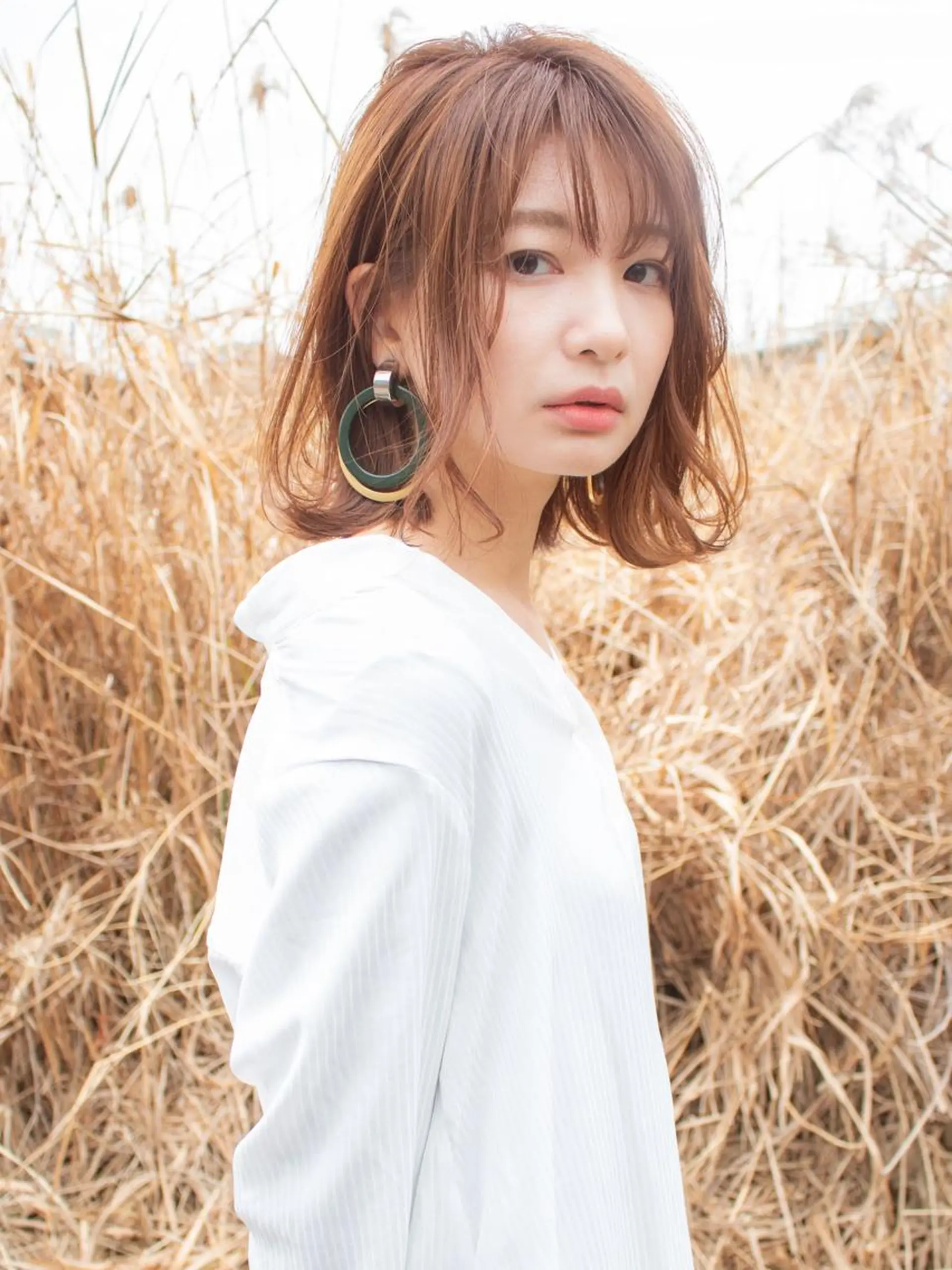 ミディアム カラー パーマ gite カワムラナオキのヘアスタイル