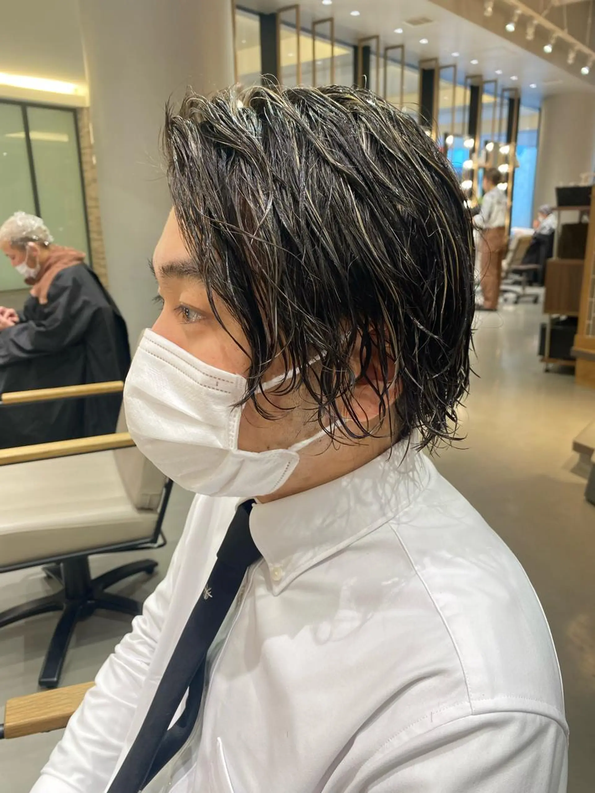 ミディアム カラー パーマ メンズ カット ヘアカラー トリートメント unopulir   茶屋町店所属・unopulir 景山　凌のヘアスタイル