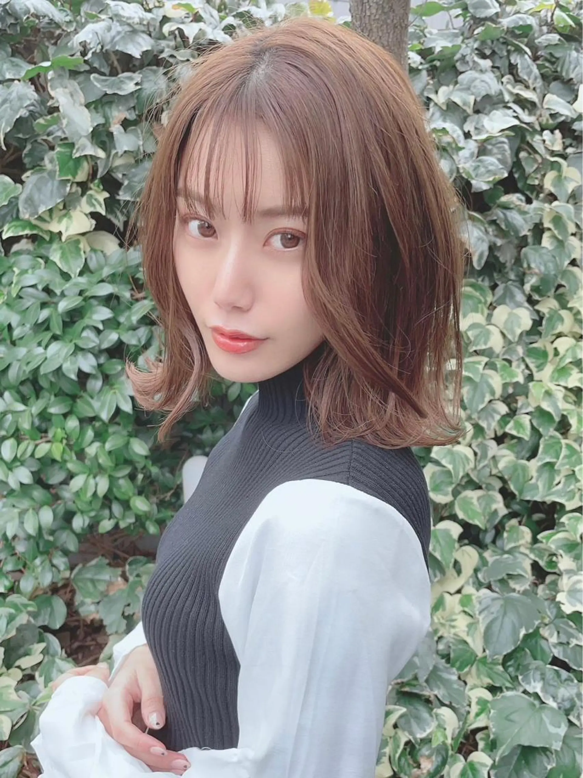 セミロング カラー パーマ ヘアアレンジ 【公式】amble luxe池袋東口💛のヘアスタイル
