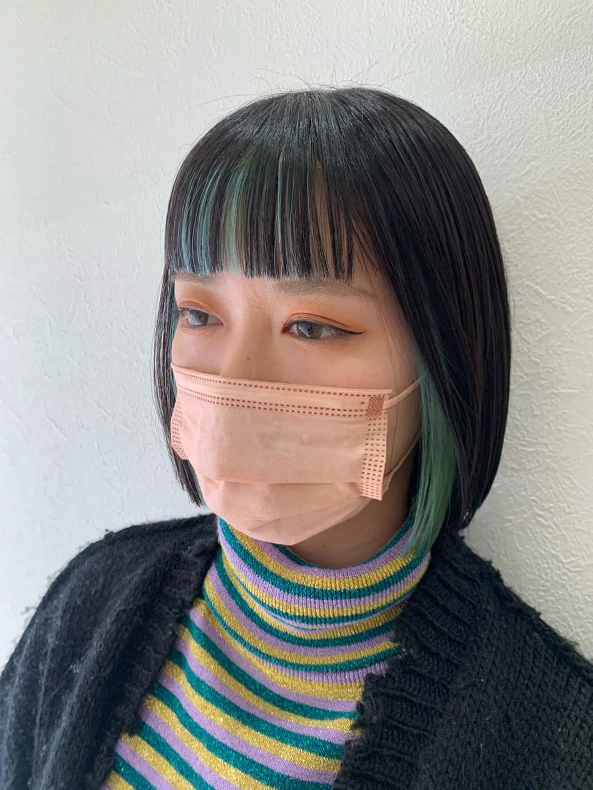ショート カラー エメラルドグリーン インナーカラー カット ヘアカラー トリートメント hub hair レイヤー/透明感のヘアスタイル