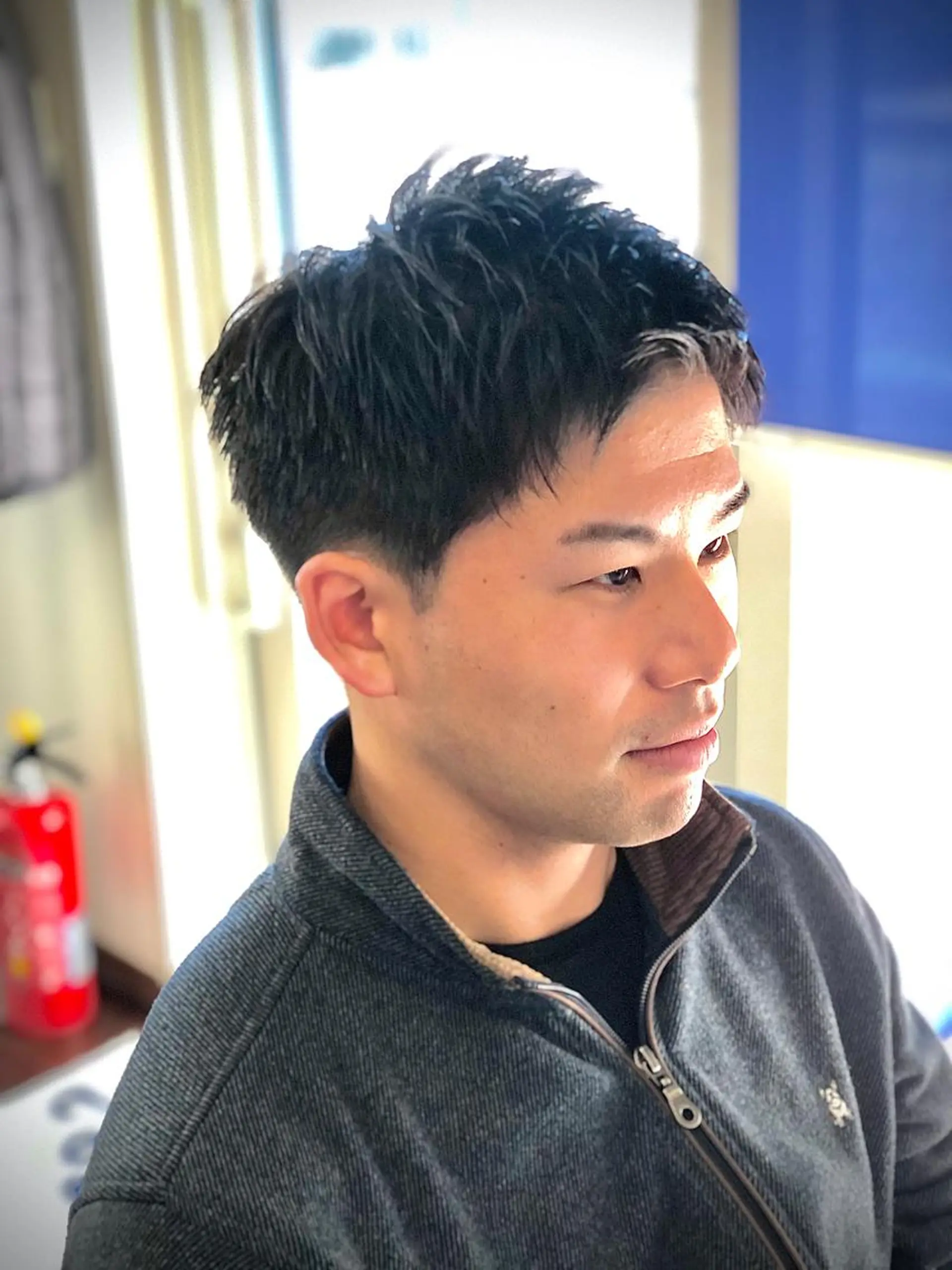 ショート カラー パーマ ヘアアレンジ メンズ メンズパーマ メンズツイストパーマ ツイストパーマ share salon n'est-ce pa(シェアサロン　ネセパ)所属・men's特化　石井 貴章のヘアスタイル