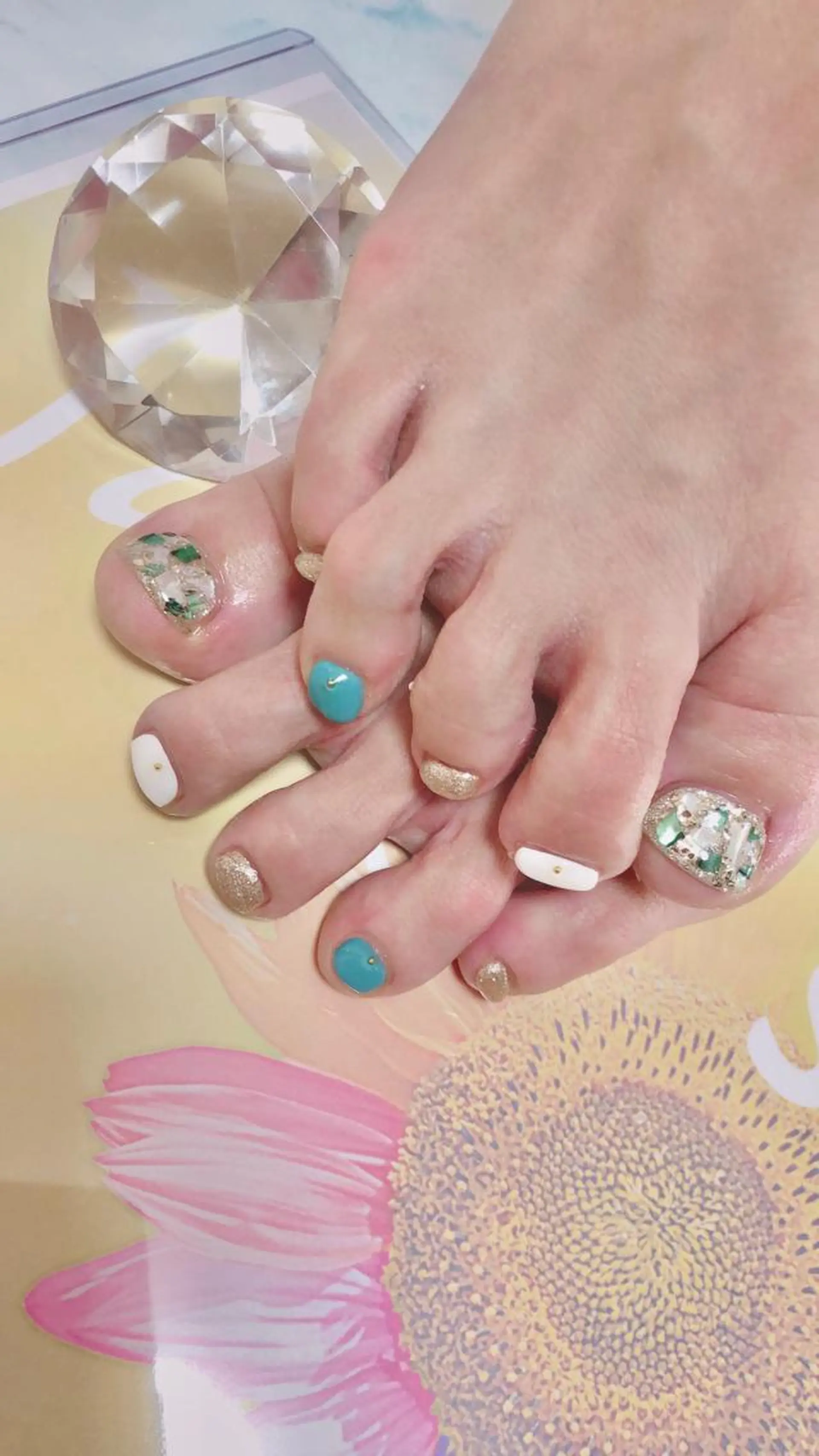 ショート カラー キッズ ネイル マツエク・マツパ フットネイル 💎ビューティサロン 湘南　RIRAN💎のネイルデザイン