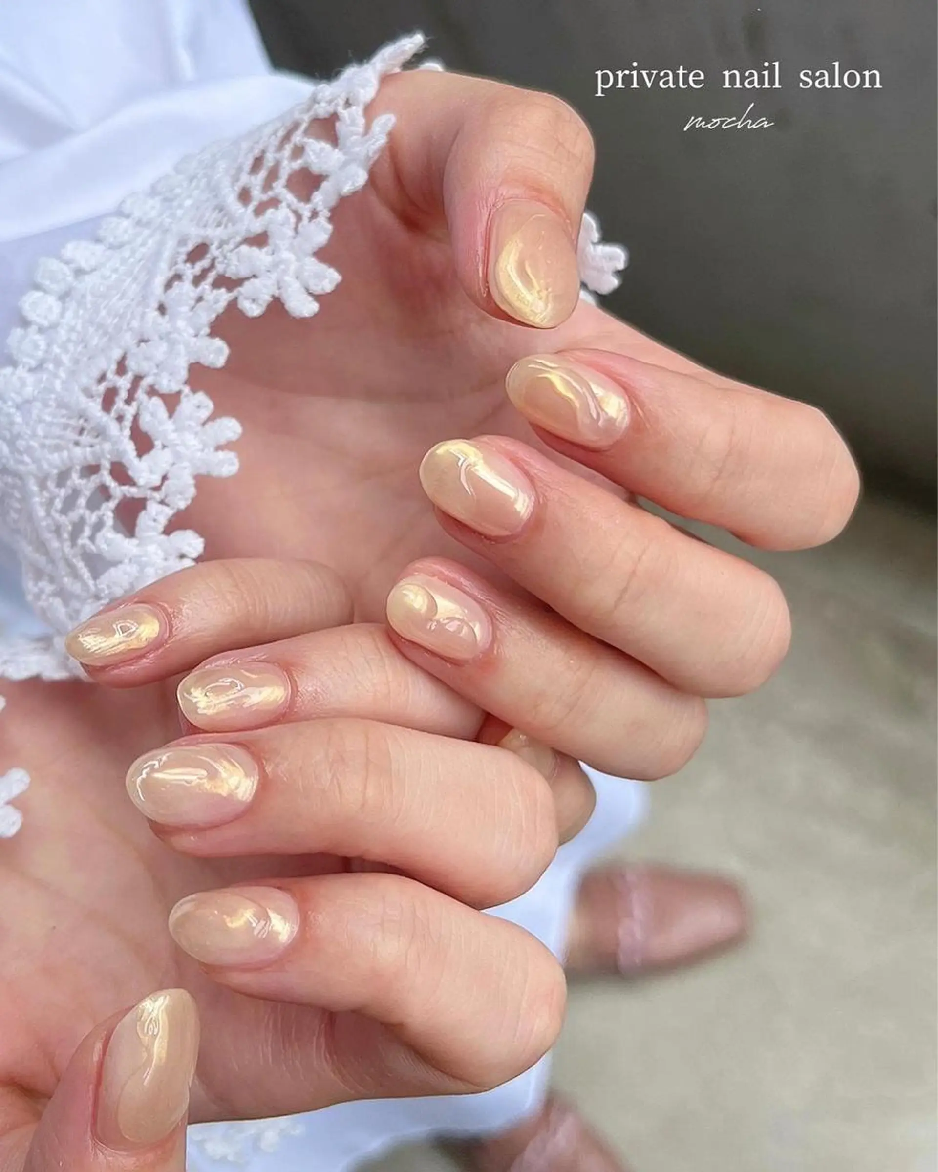 ネイル カジュアル チークネイル フレンチネイル ジェルネイル マグネットネイル ハンドネイル mocha nailのネイルデザイン