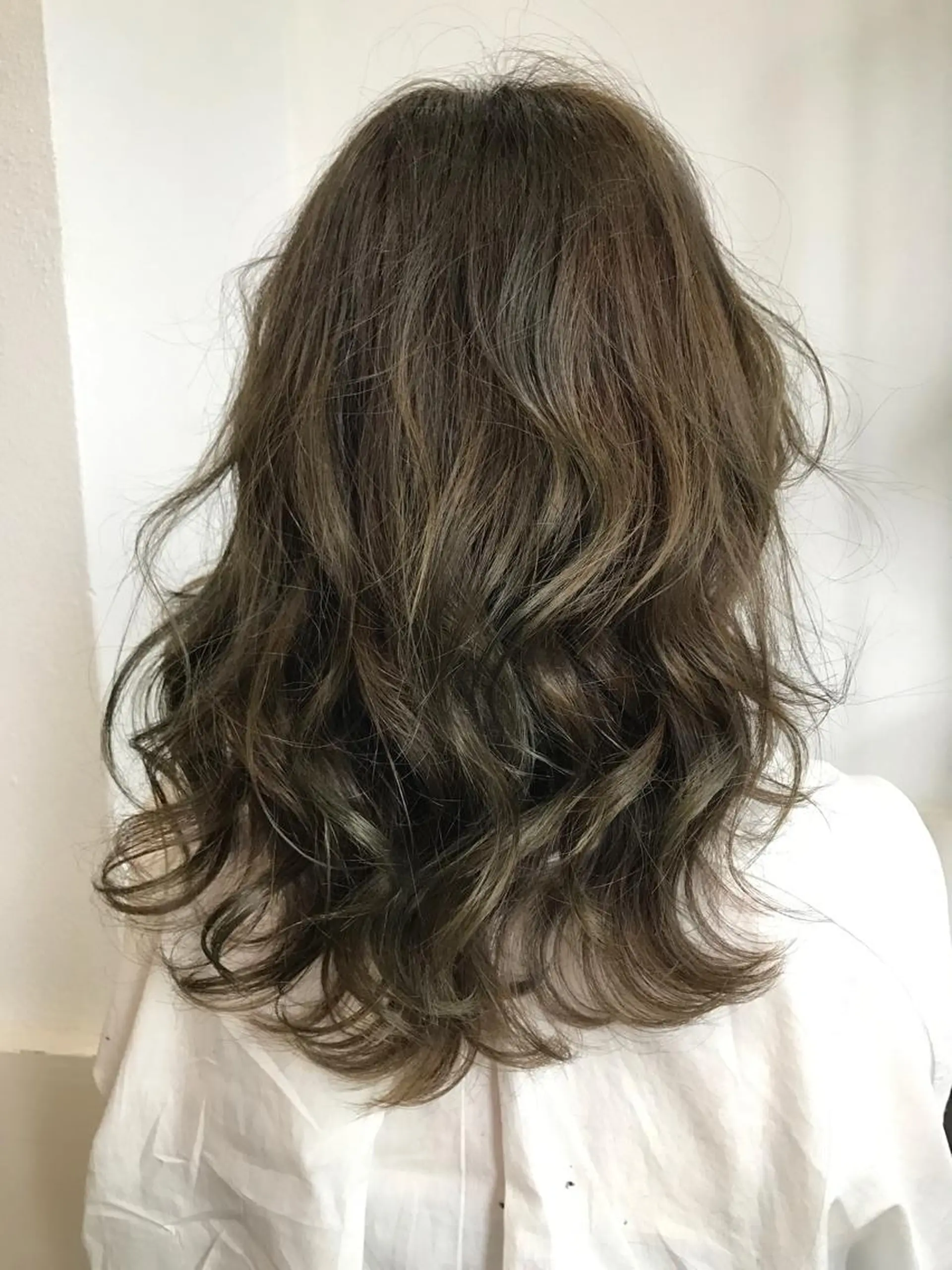 セミロング カラー ヘアアレンジ グレージュ GiseL天神カラー 髪質改善/ブリーチのヘアスタイル