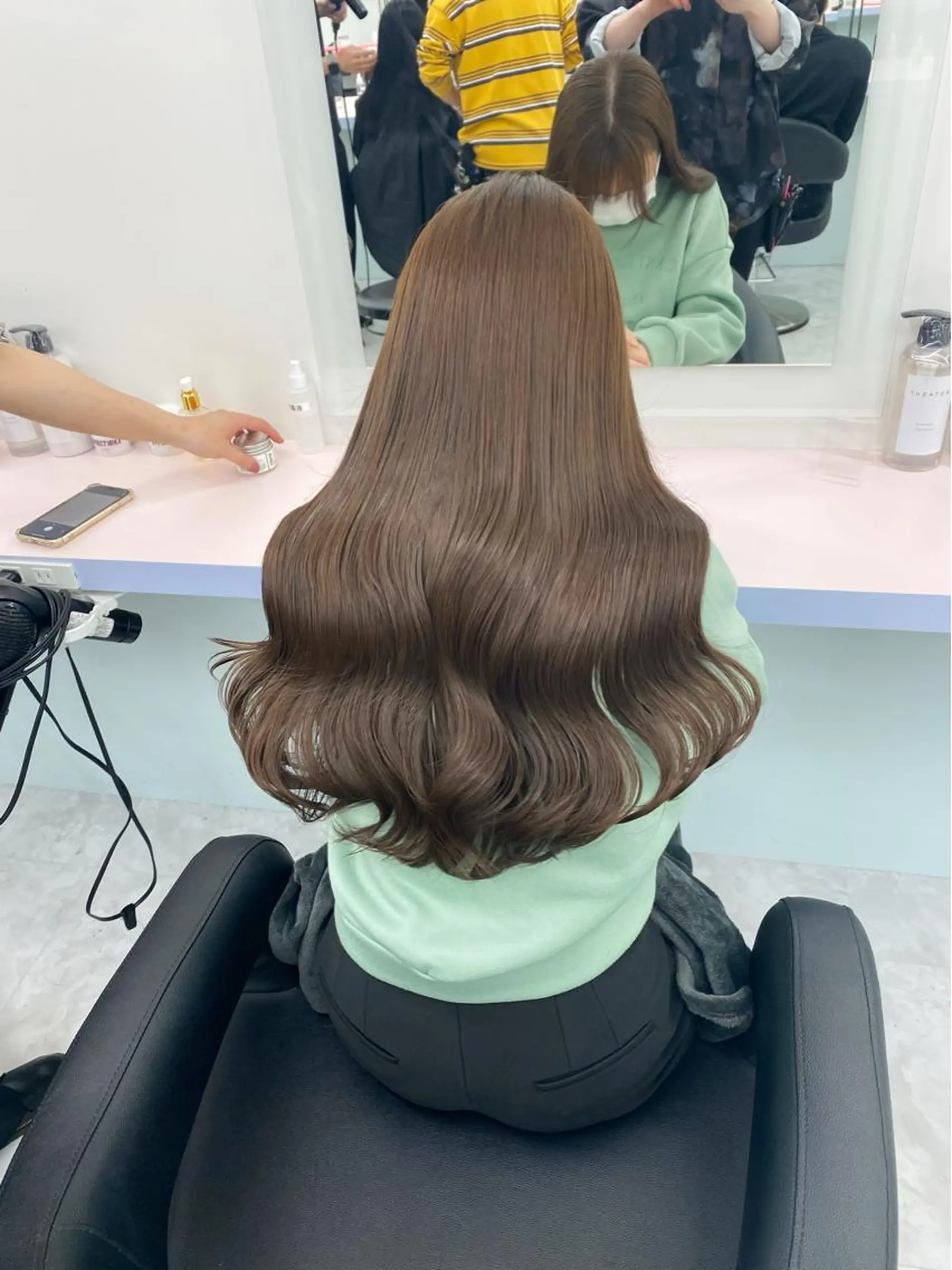 ロング カラー カット ヘアカラー トリートメント 💕コテ巻き風パーマ 💕KEIYA 💕のヘアスタイル