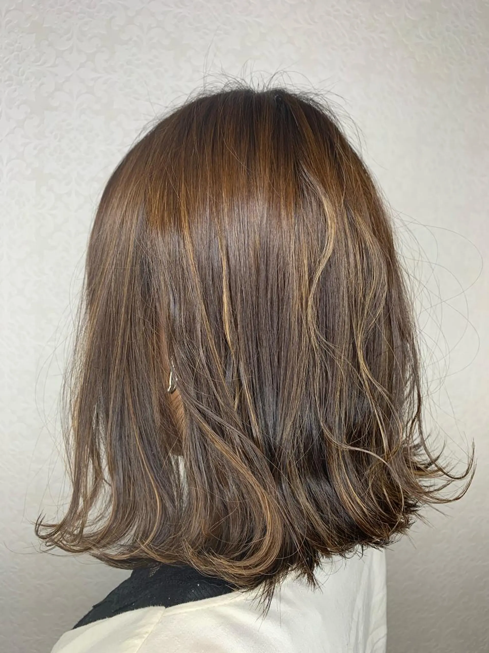 ミディアム カラー ハイライトカラー ハイライト 松永 らりっさのヘアスタイル