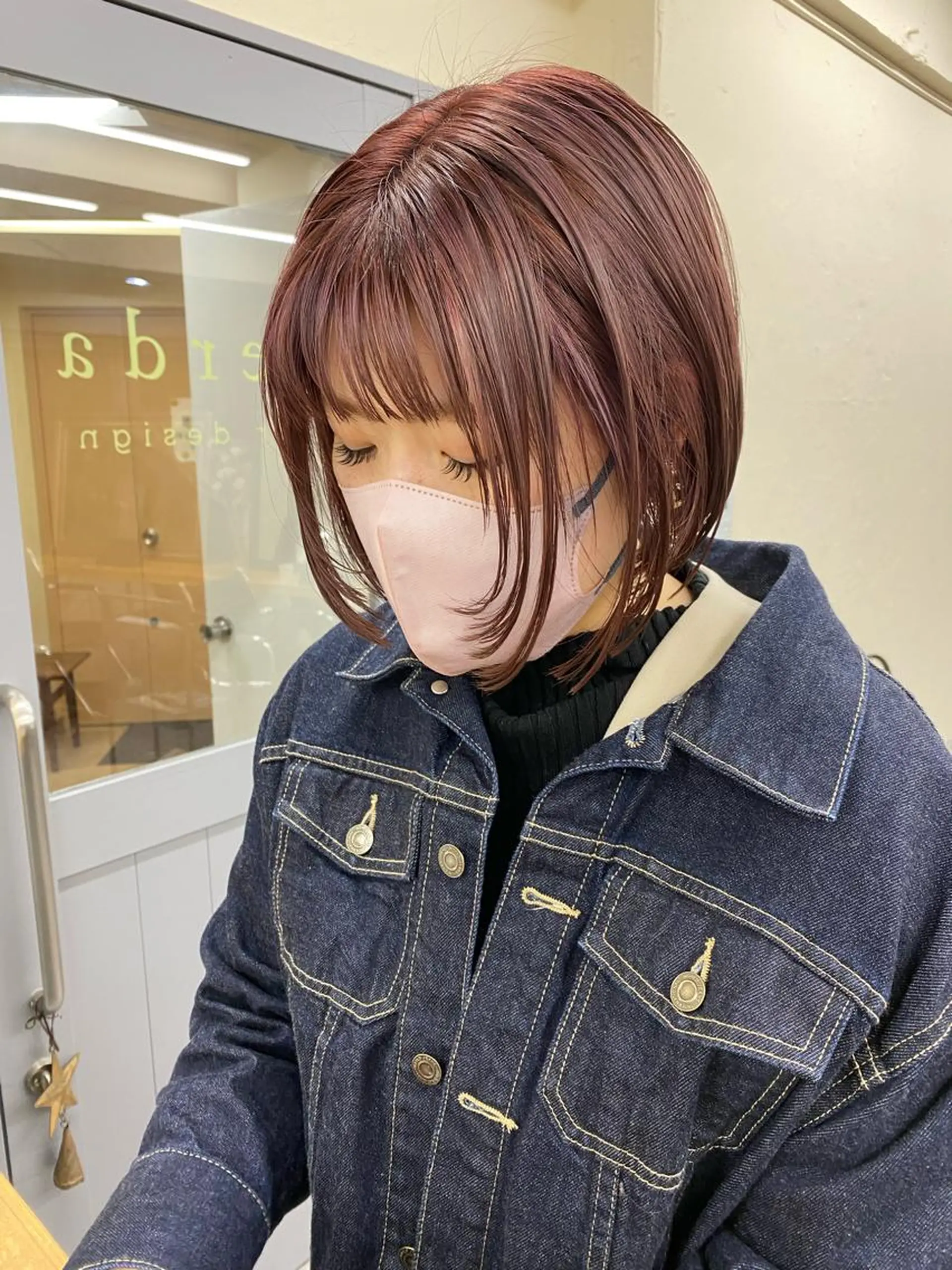 ショート カラー ピンクカラー カット ヘアカラー レイヤー暖色カラー 池袋Yamamotoのヘアスタイル
