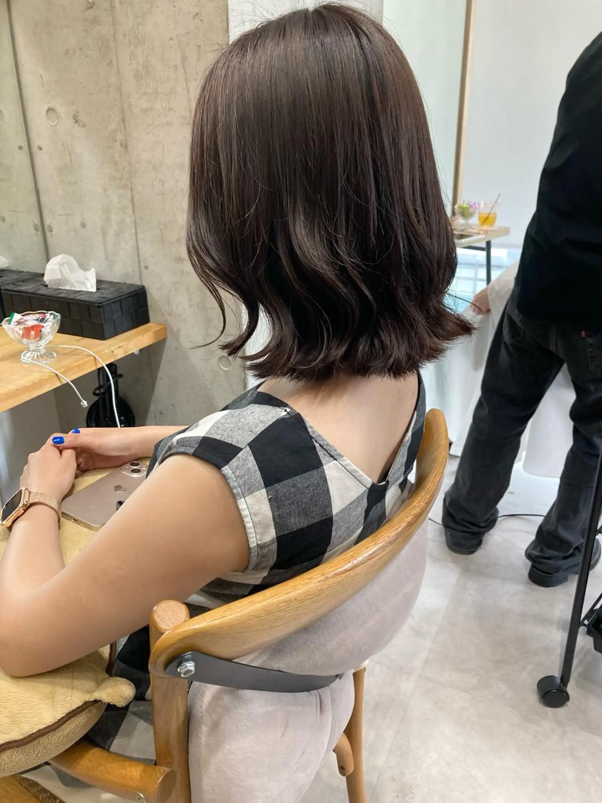 ミディアム カット ヘッドスパ ✨色持ちの良い艶 カラー✨蟹江真世のヘアスタイル