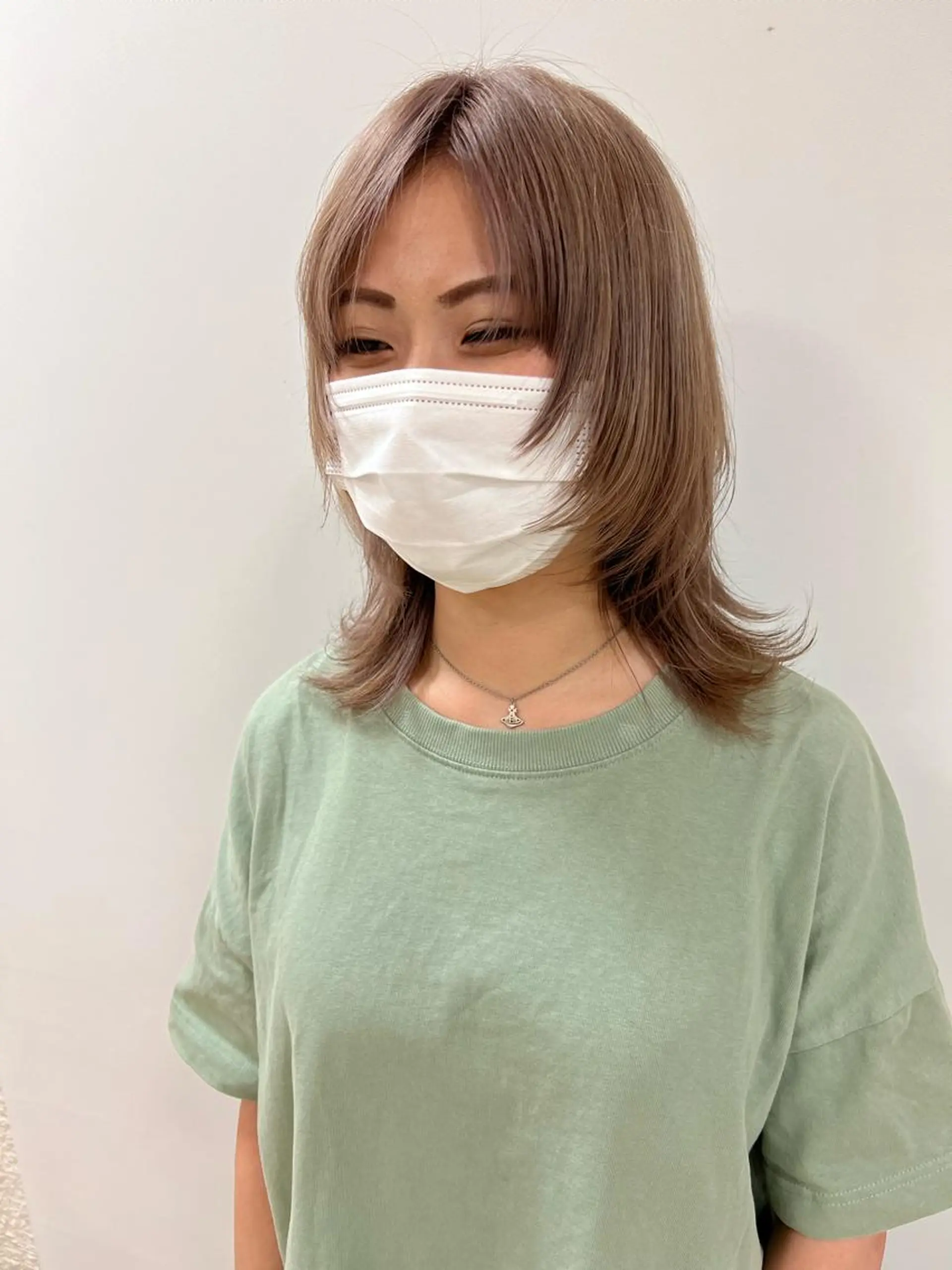 ミディアム カラー ヘアカラー トリートメント ヘアセット ハイトーン/ウルフ /レイヤー/坂野幸伸のヘアスタイル