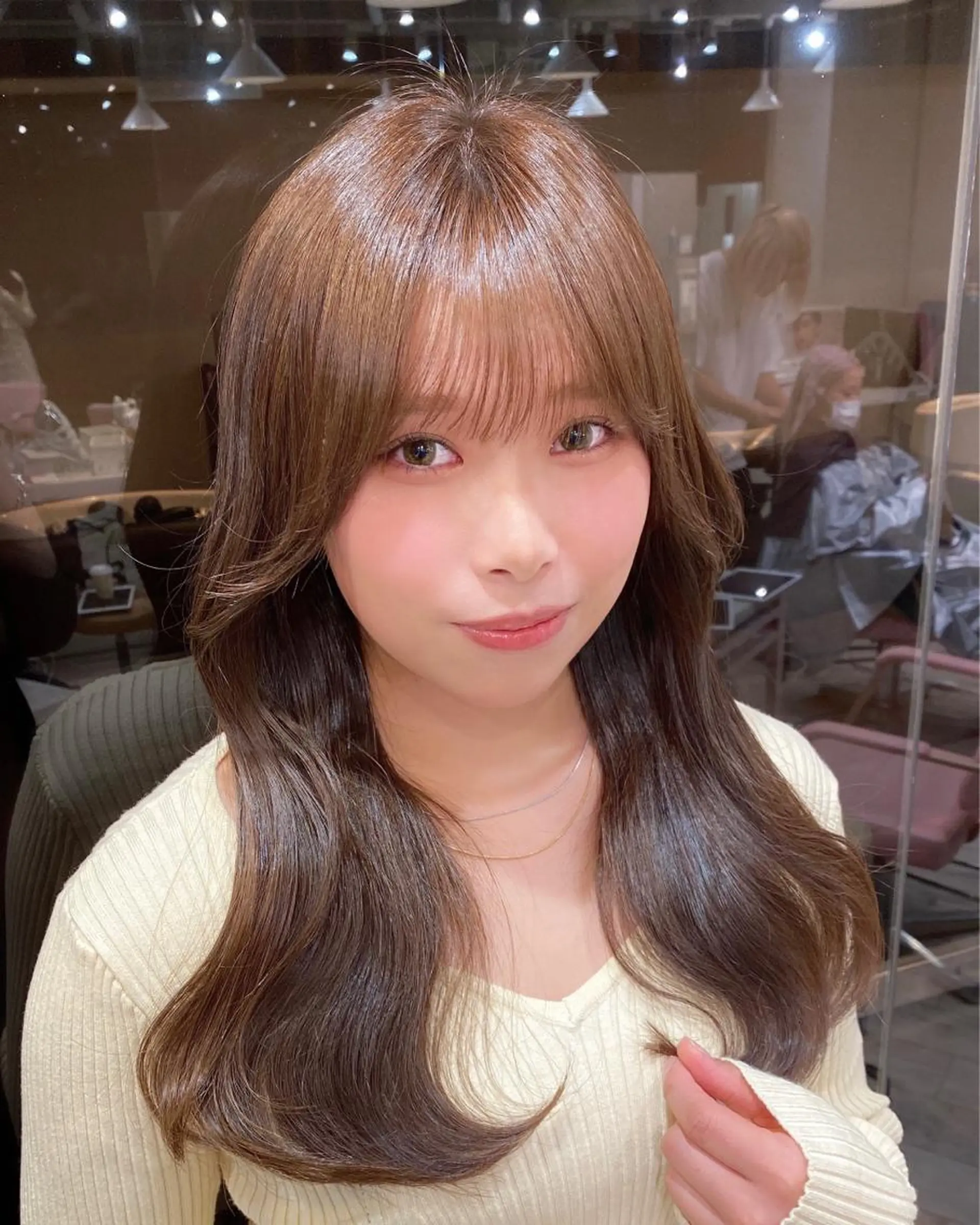 ロング カラー カット ヘアカラー トリートメント On所属・顔まわりカット🌟 くびれヘア/寺門遥輝のヘアスタイル