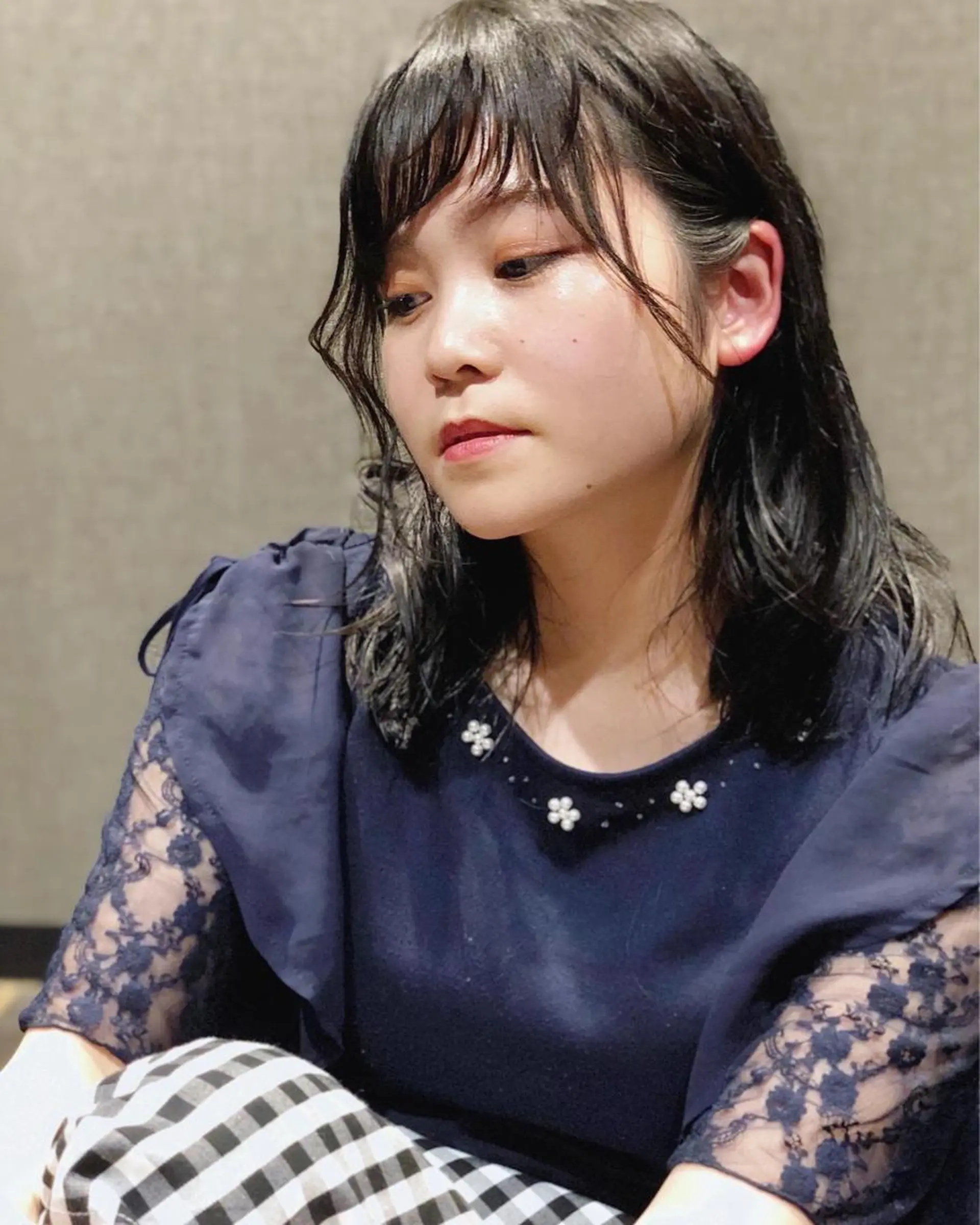 ミディアム パーマ ミディアムパーマ 小顔カット カット パーマ 柿本拓【全席完全個室 ログネオン】のヘアスタイル